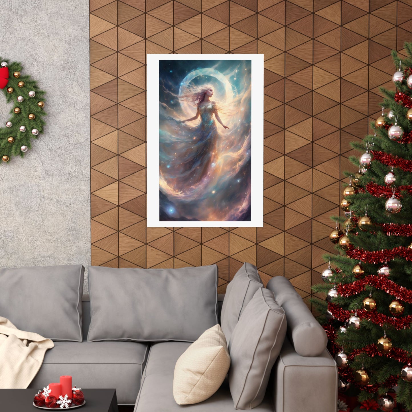 Moonlit Celestial Dancer Fantasy Portrait Poster