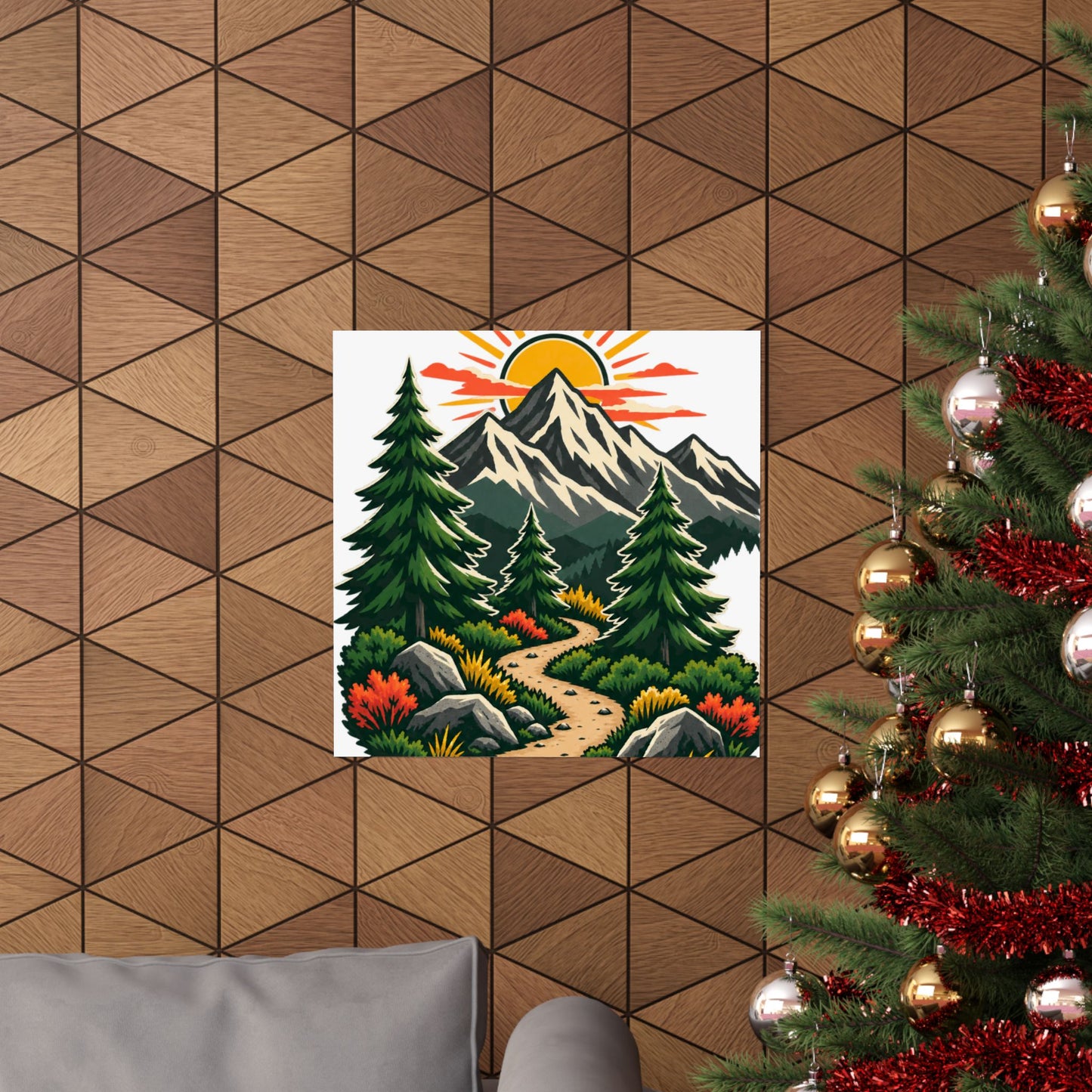Sunrise Mountain Trail Outdoor Adventure Poster