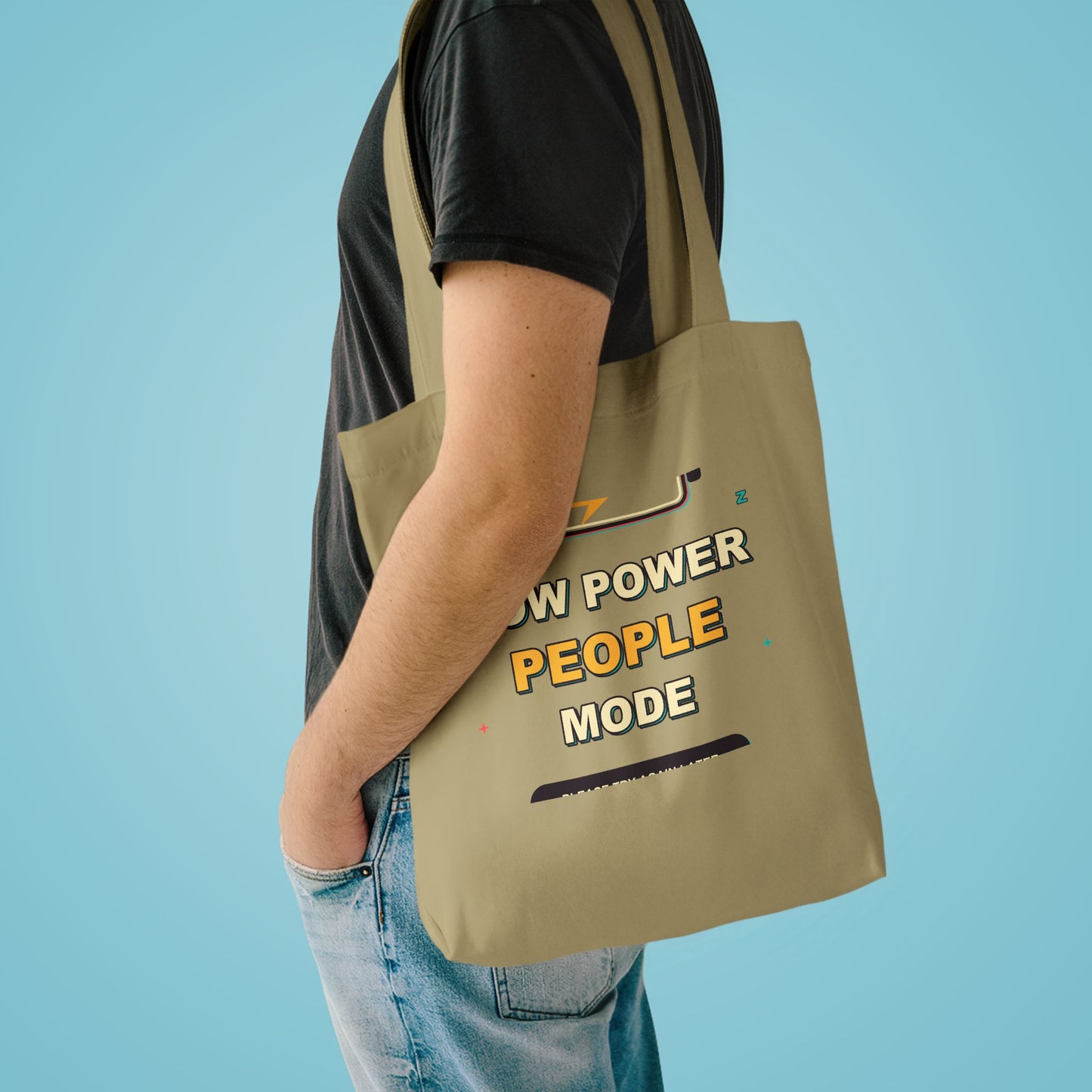 Low Power People Mode Funny Introvert Social Battery Tote Bag