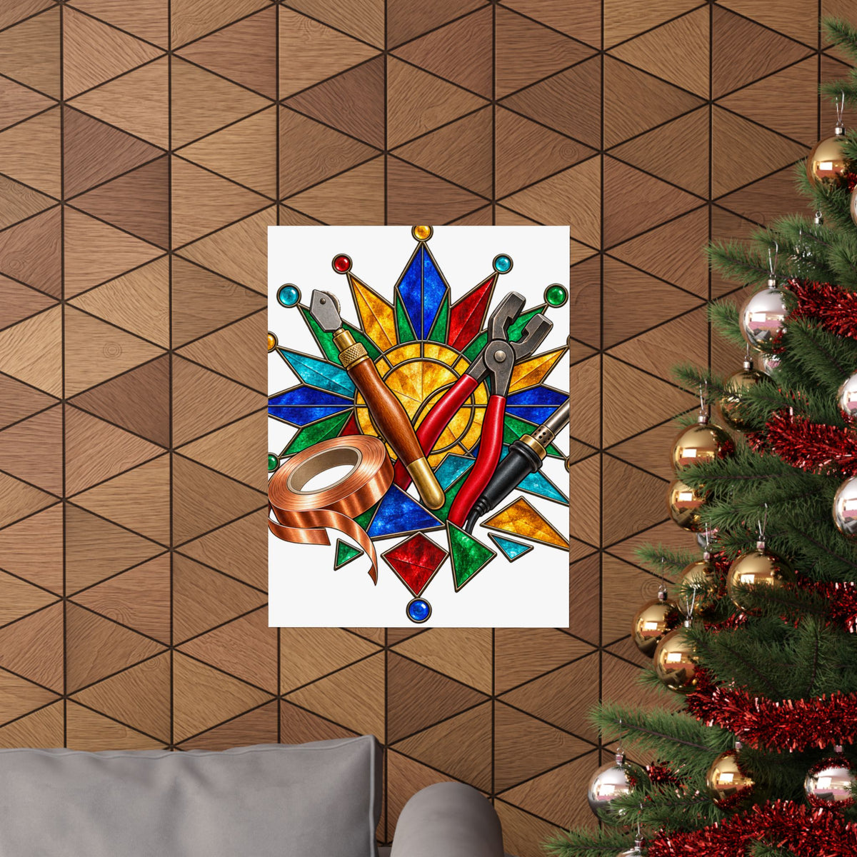 Stained Glass Workshop Tools Poster