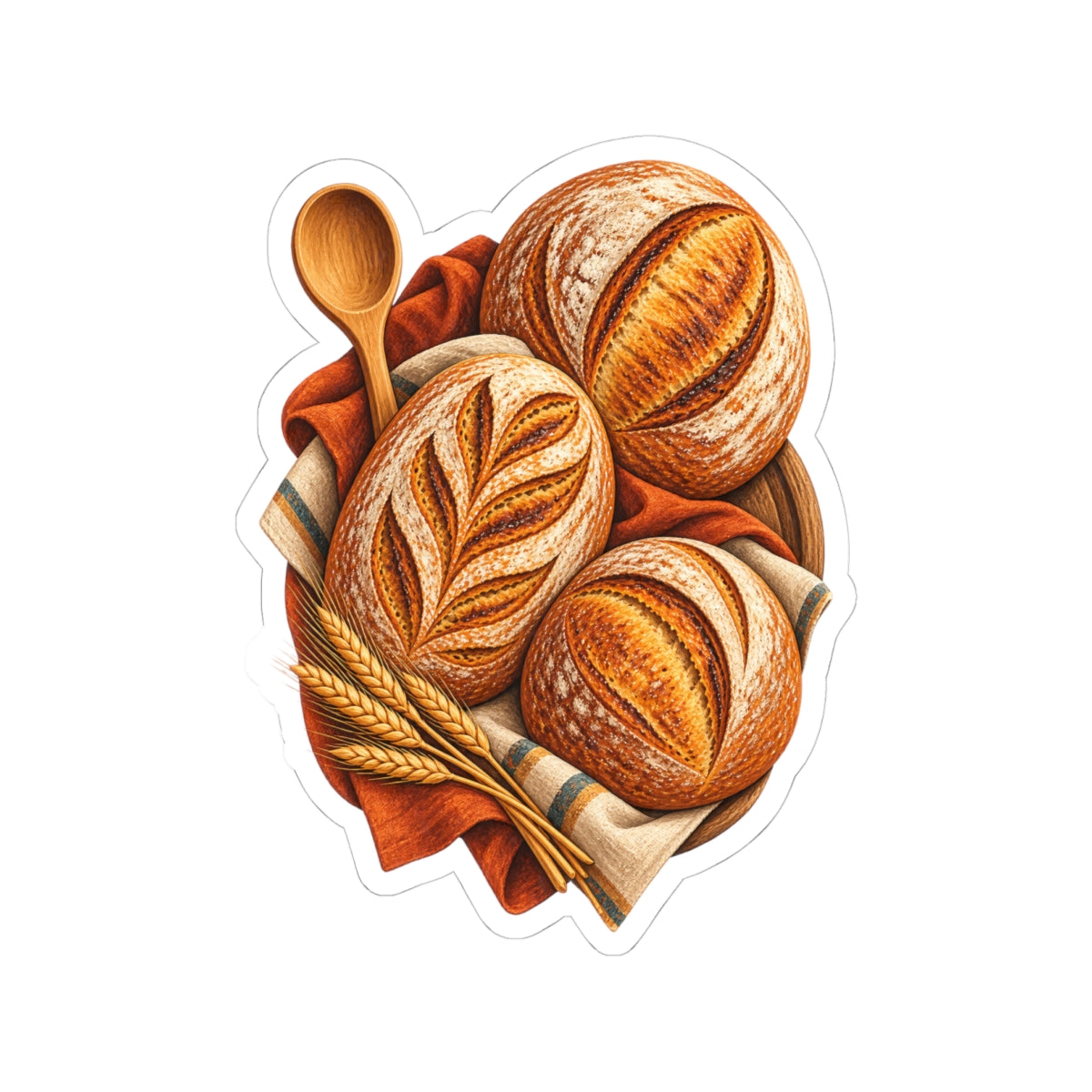 Artisan Bread Baking Emblem Sticker