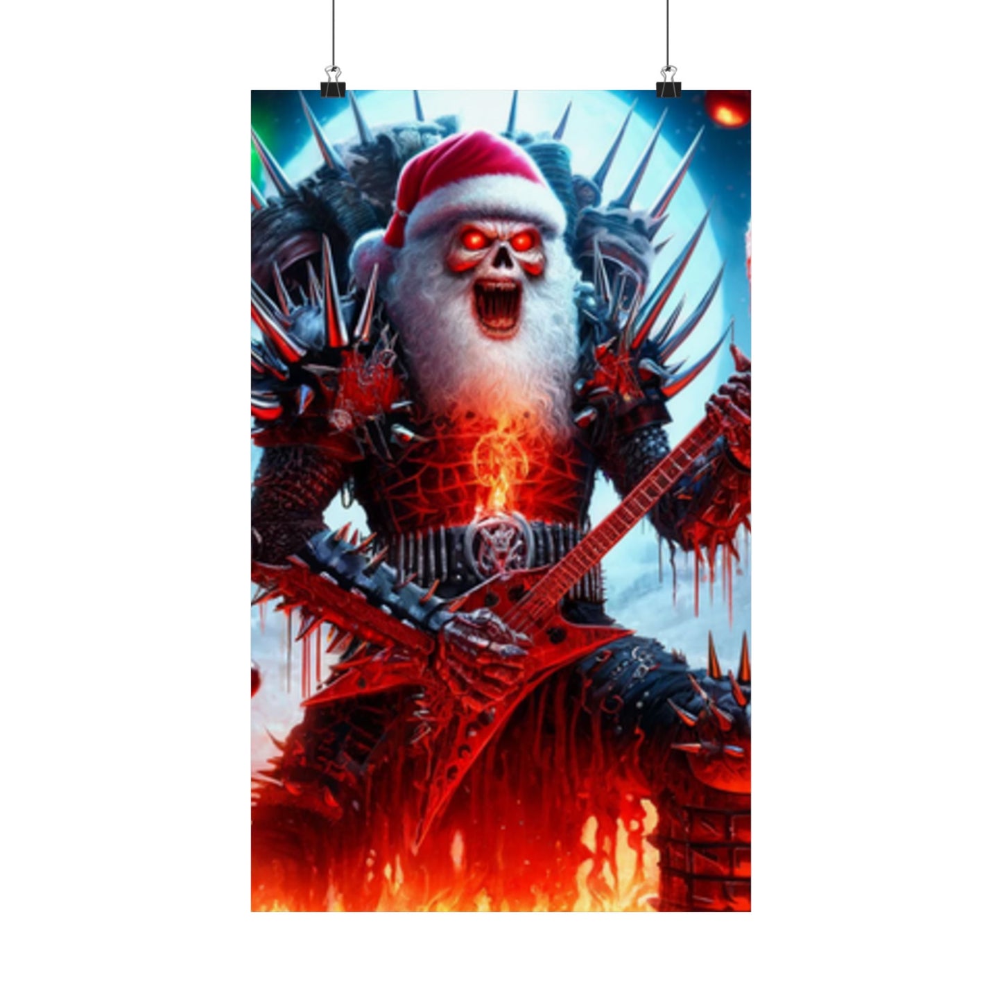 Heavy Metal Santa Holiday Concert Music Room Poster