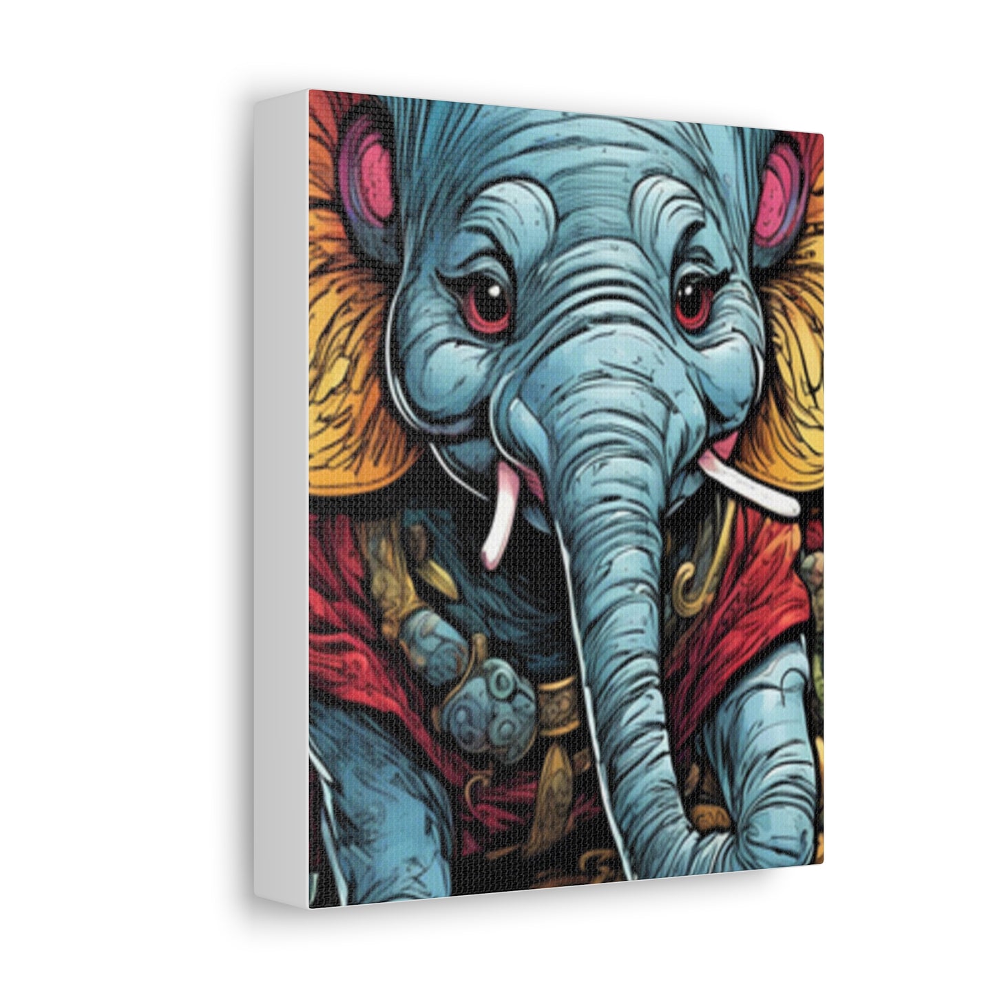 Colorful Elephant Garden Parade Wildlife Canvas Wall Art