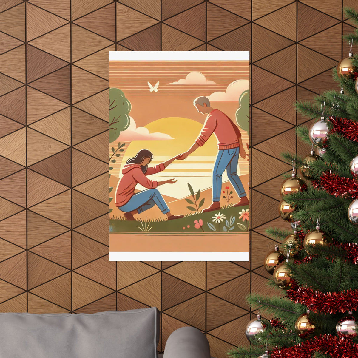 Helping Hands Sunset Garden Wall Art Poster