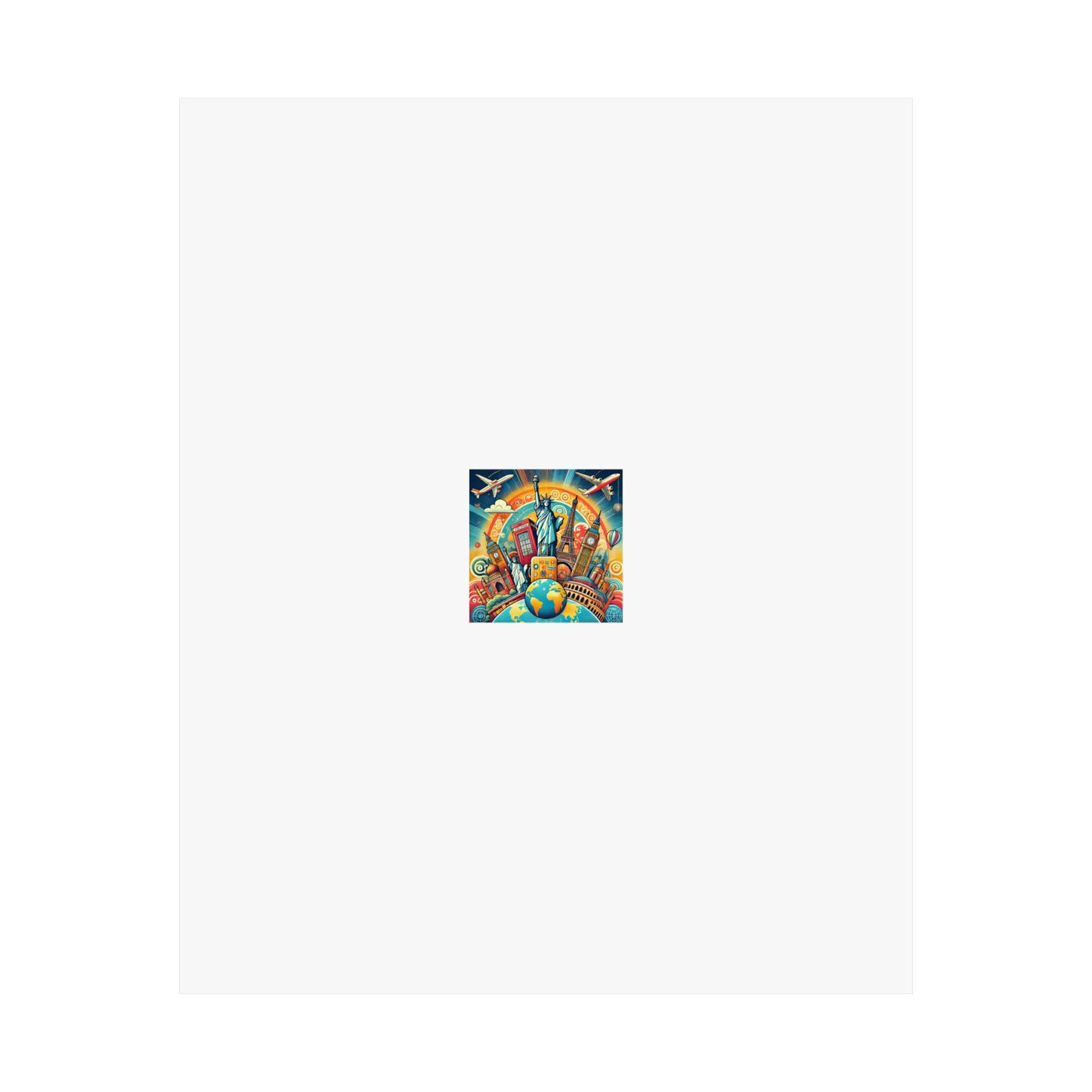 Global Landmark Adventure Collage Colorful Travel Poster