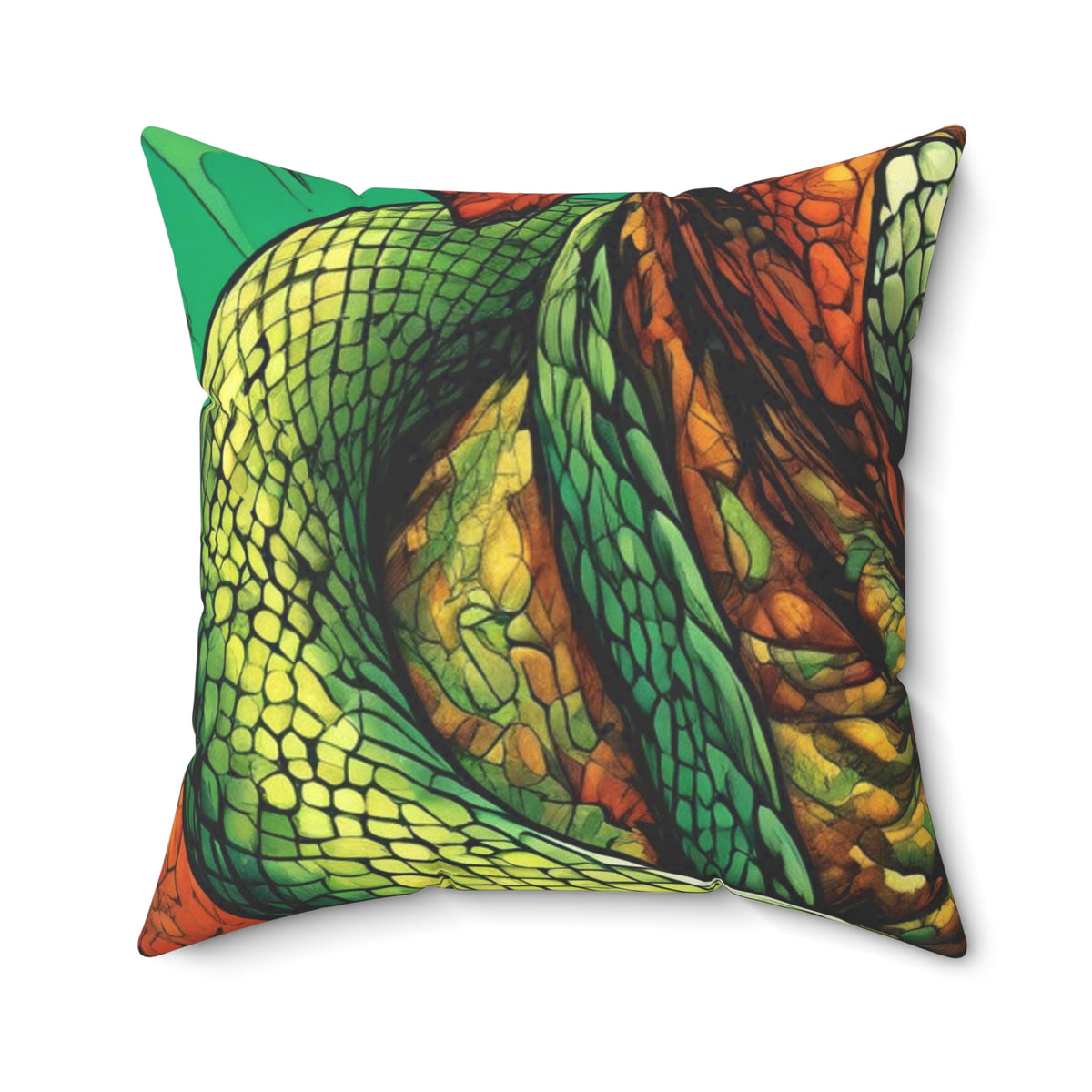 Serpent Guardian Dog Bold Fantasy Decorative Pillow