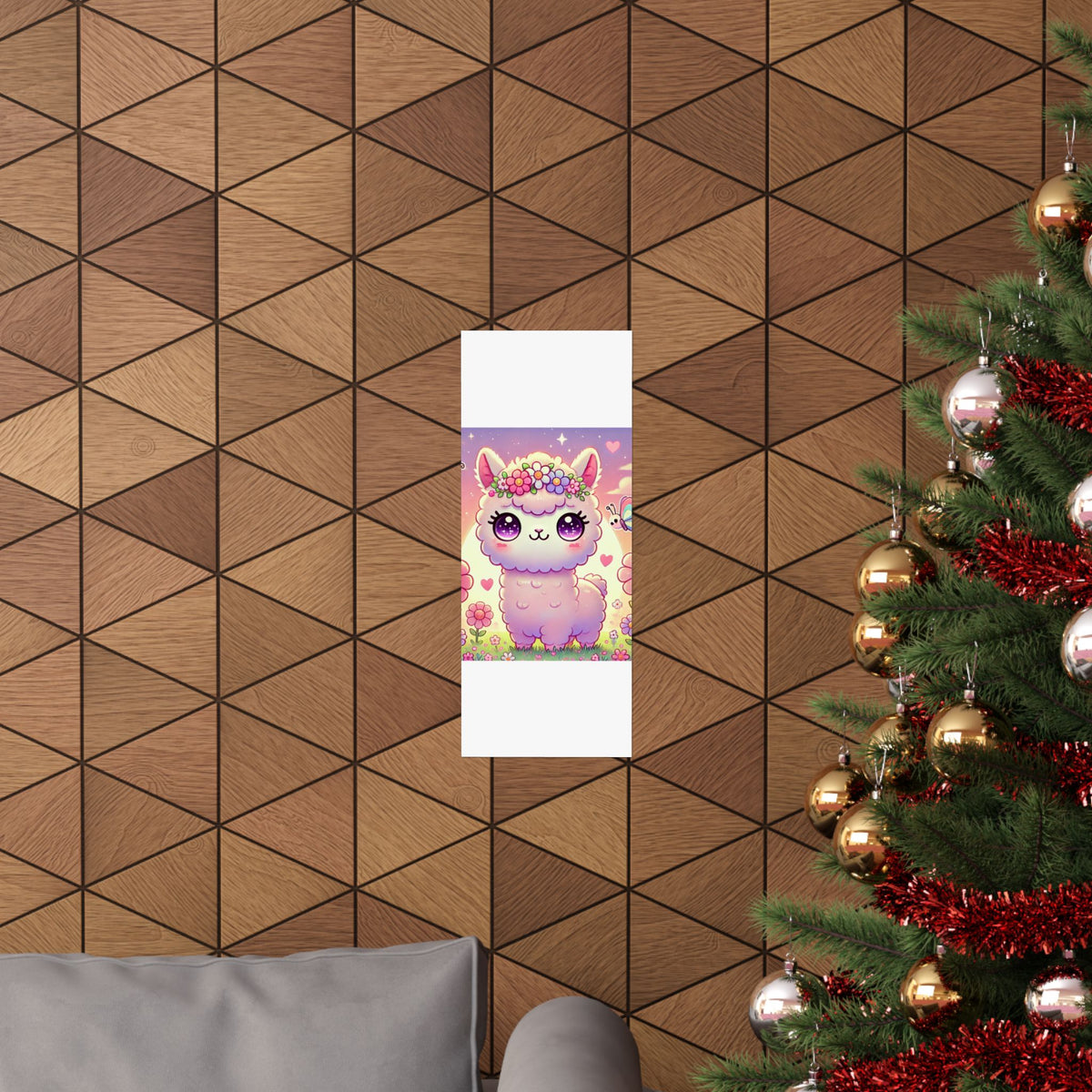 Pastel Floral Alpaca Garden Kawaii Wall Art Poster