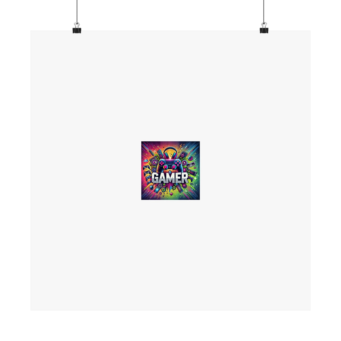 Neon Gamer Energy Retro Arcade Gaming Wall Art Poster