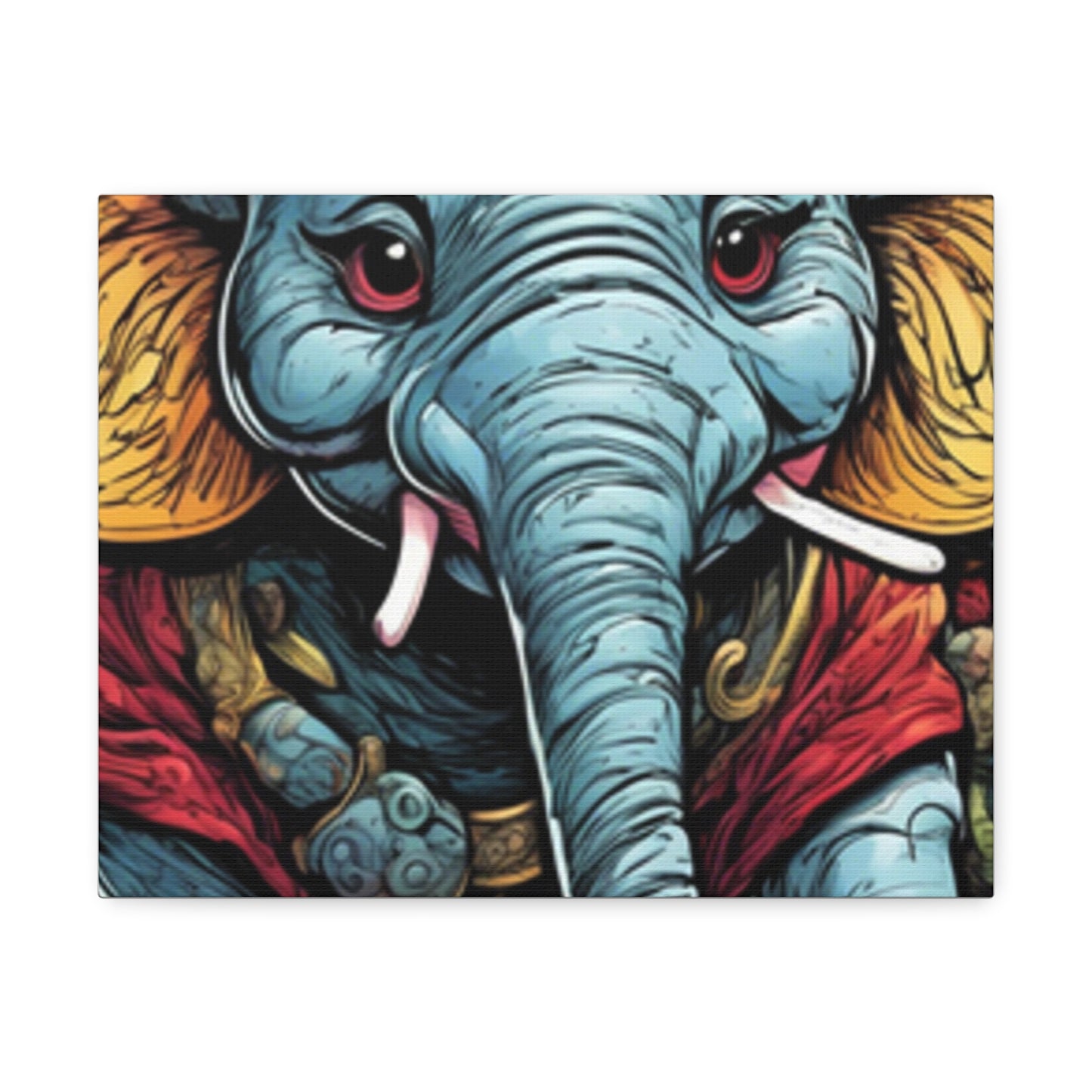 Colorful Elephant Garden Parade Wildlife Canvas Wall Art