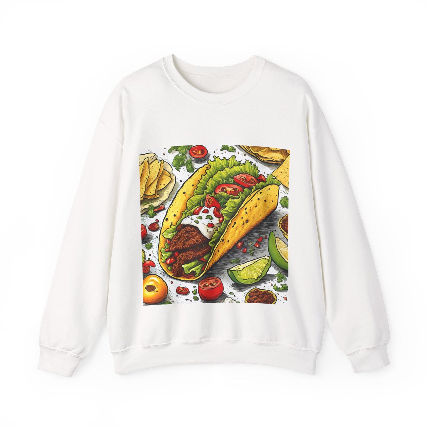 Bold Taco Illustration Foodie Gift Art Sweatshirt