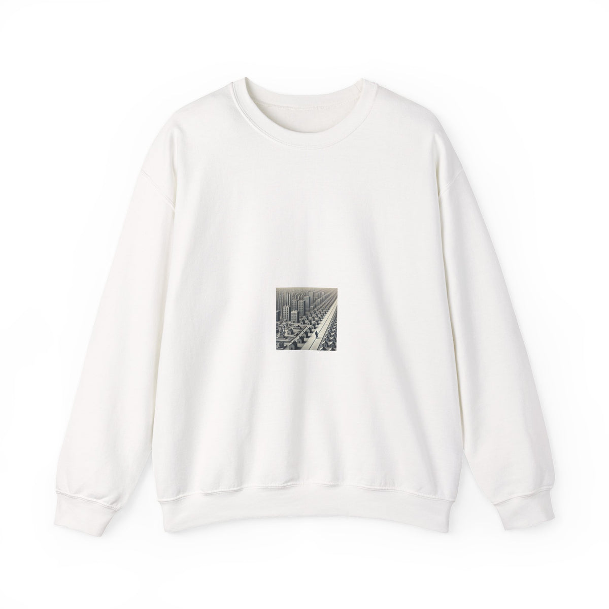 Monochrome Urban Factory Cityscape Crewneck Sweatshirt City Gift