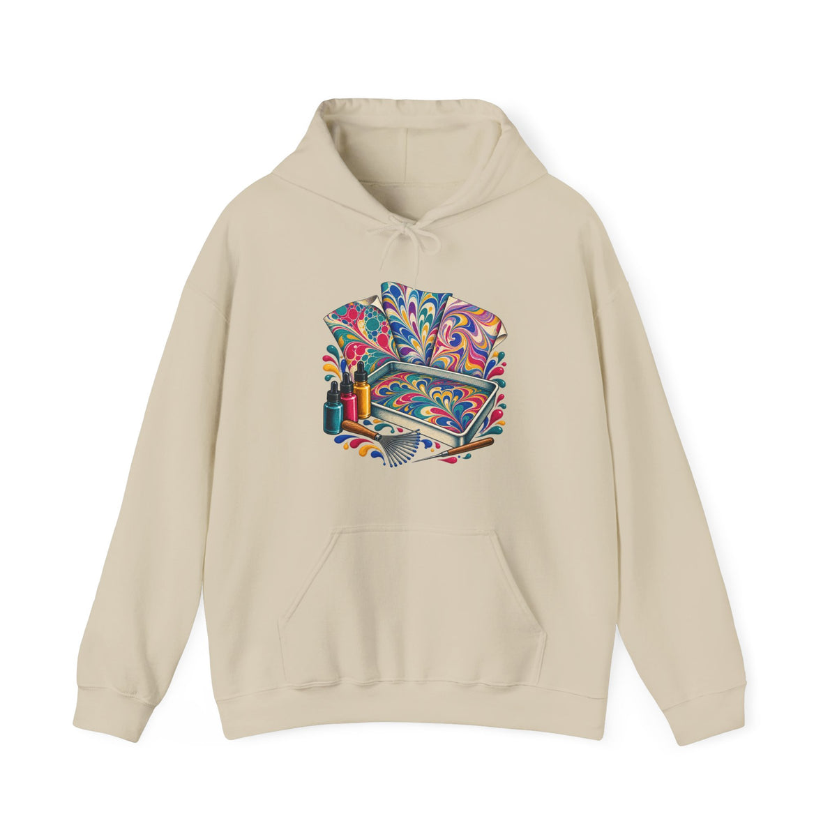 Colorful Paper Marbling Workshop Hoodie