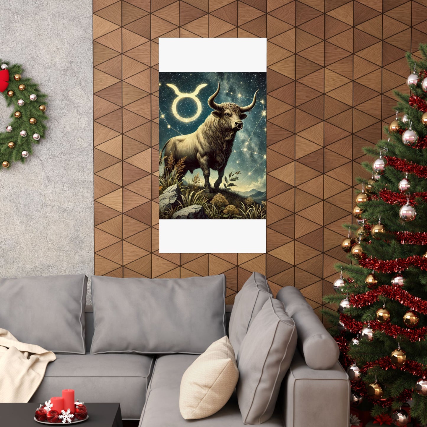 Taurus Bull Constellation Celestial Wall Art Poster