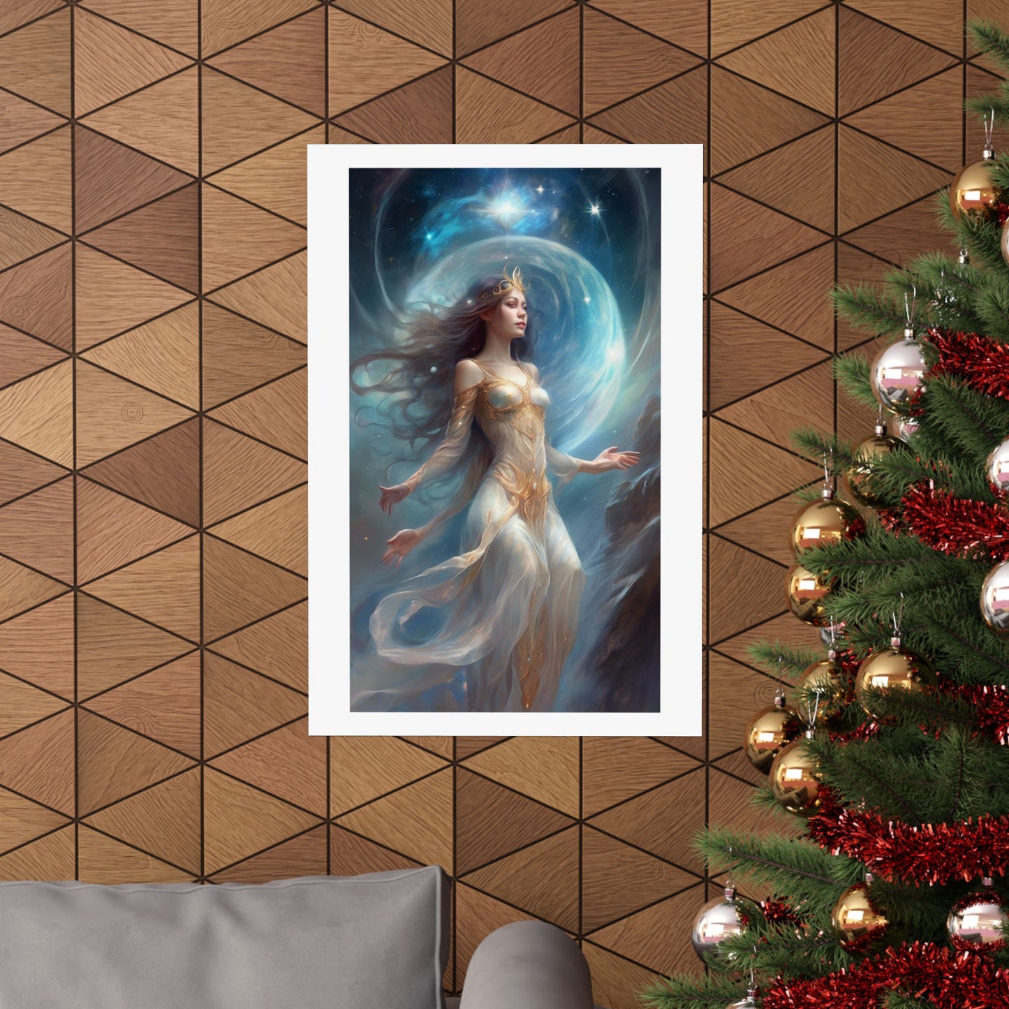 Lunar Celestial Queen Fantasy Portrait Poster