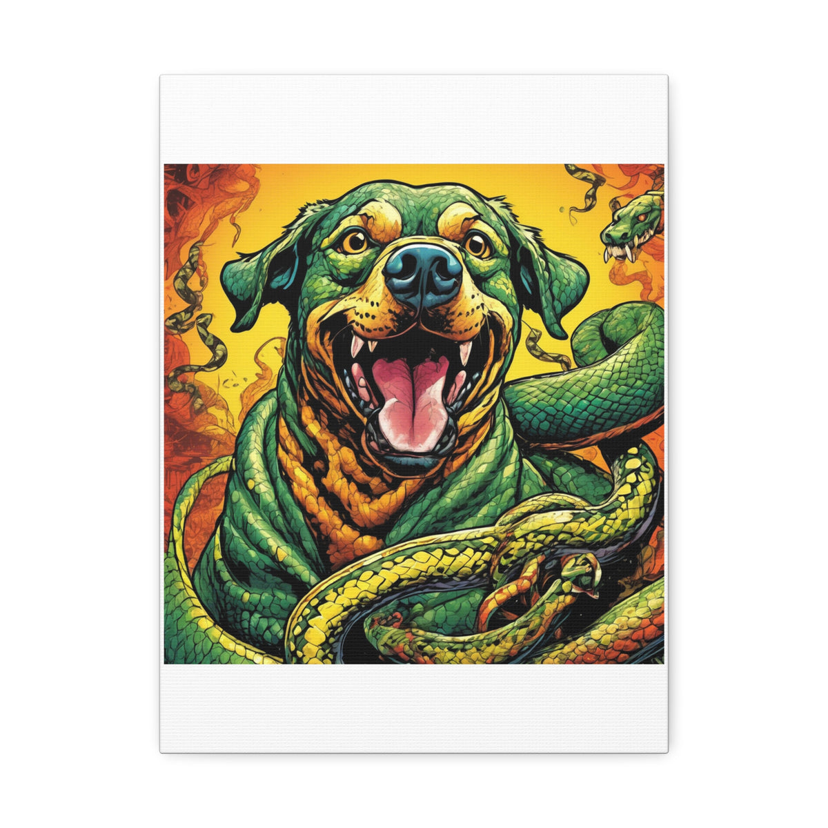 Surreal Serpent Hound Dark Fantasy Canvas Wall Art