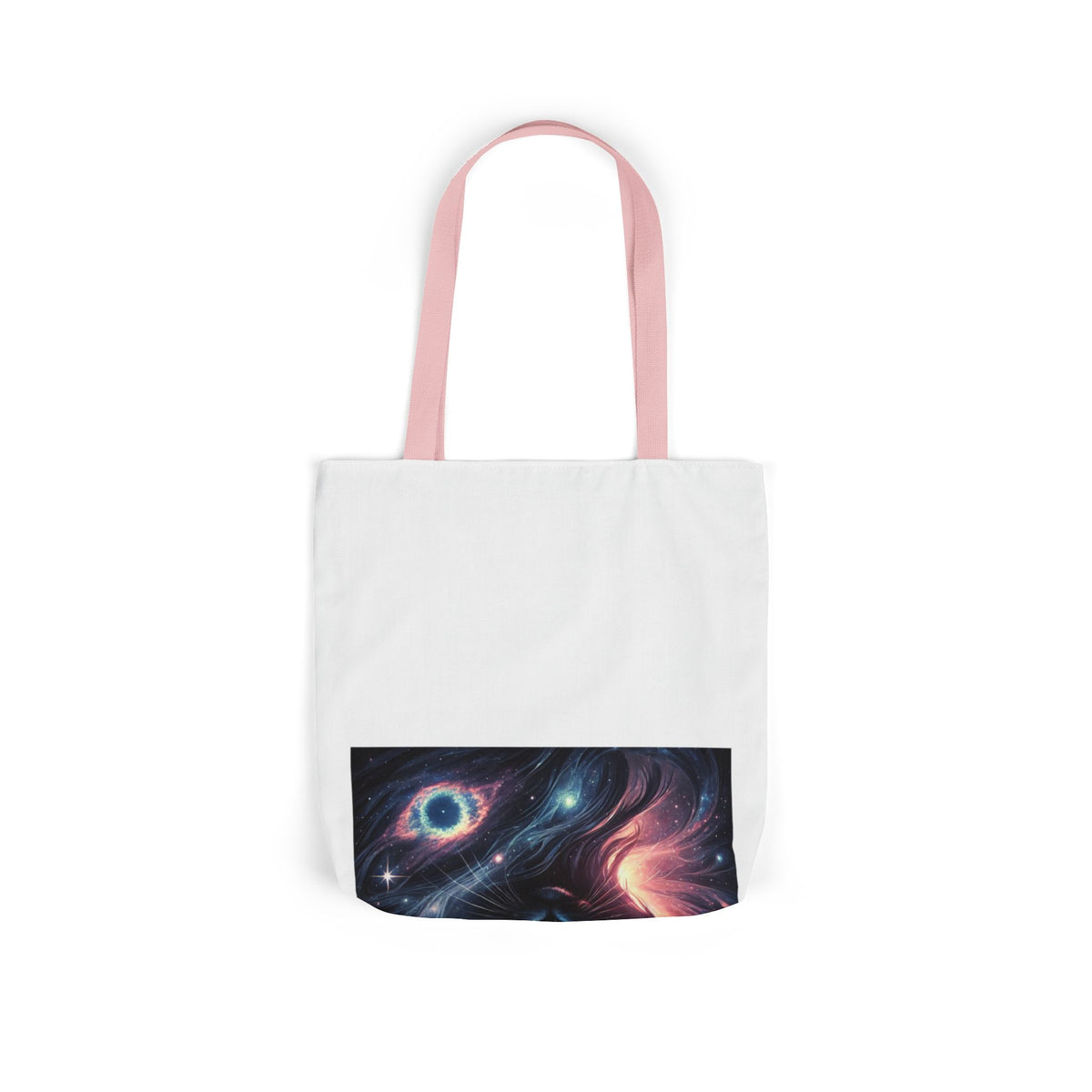 Cosmic Black Cat Galaxy Celestial Canvas Tote Bag