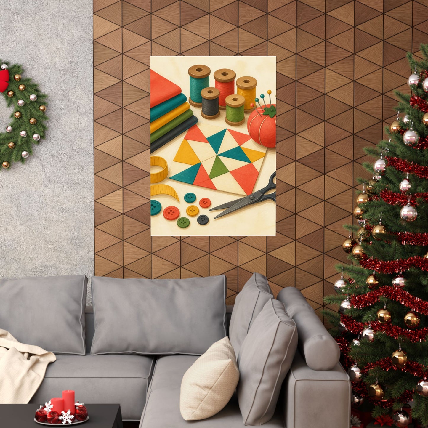 Colorful Sewing and Quilting Hobby Poster