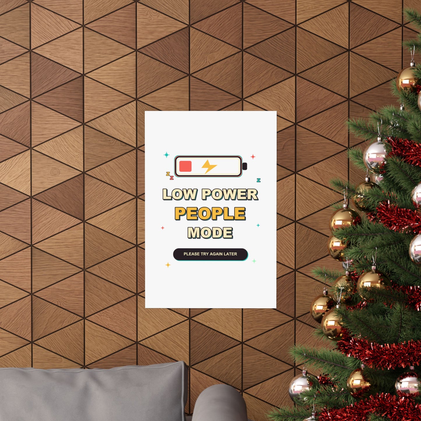Low Power People Mode Funny Introvert Social Battery Poster