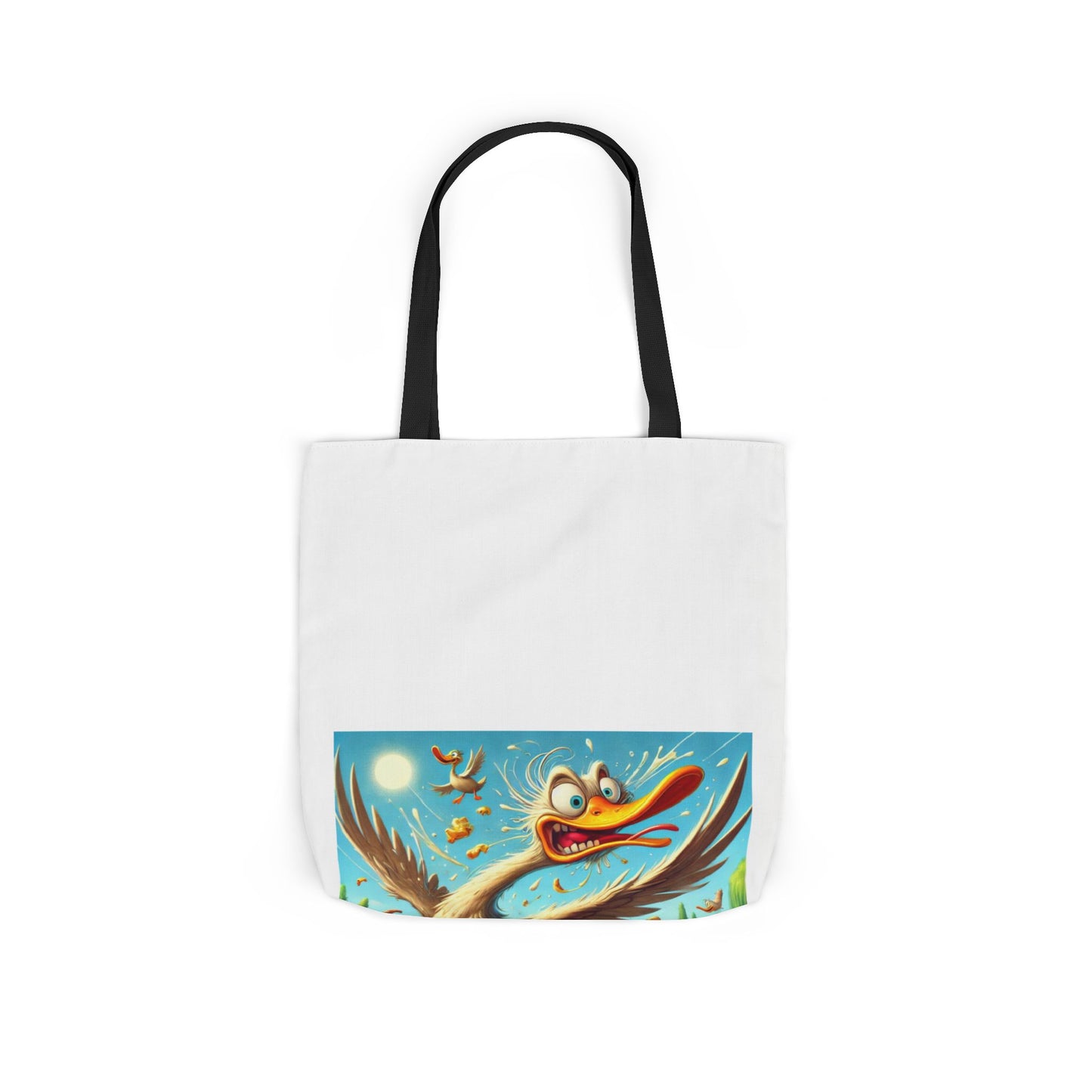 Chaotic Picnic Duck Funny Summer Canvas Tote Bag