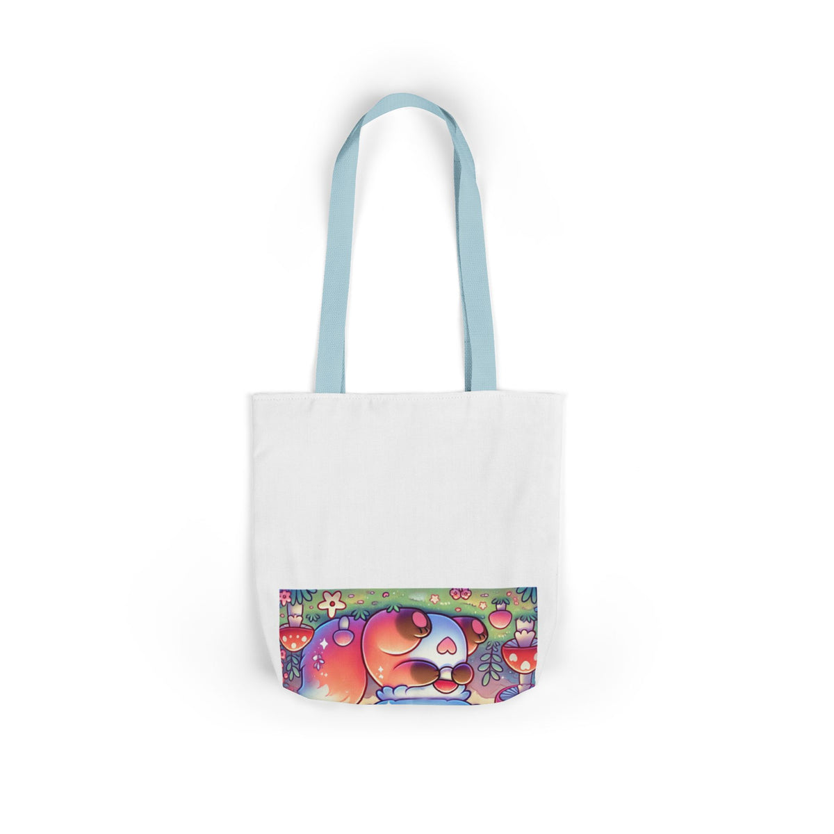 Pastel Woodland Fox Mushroom Kawaii Canvas Tote Bag