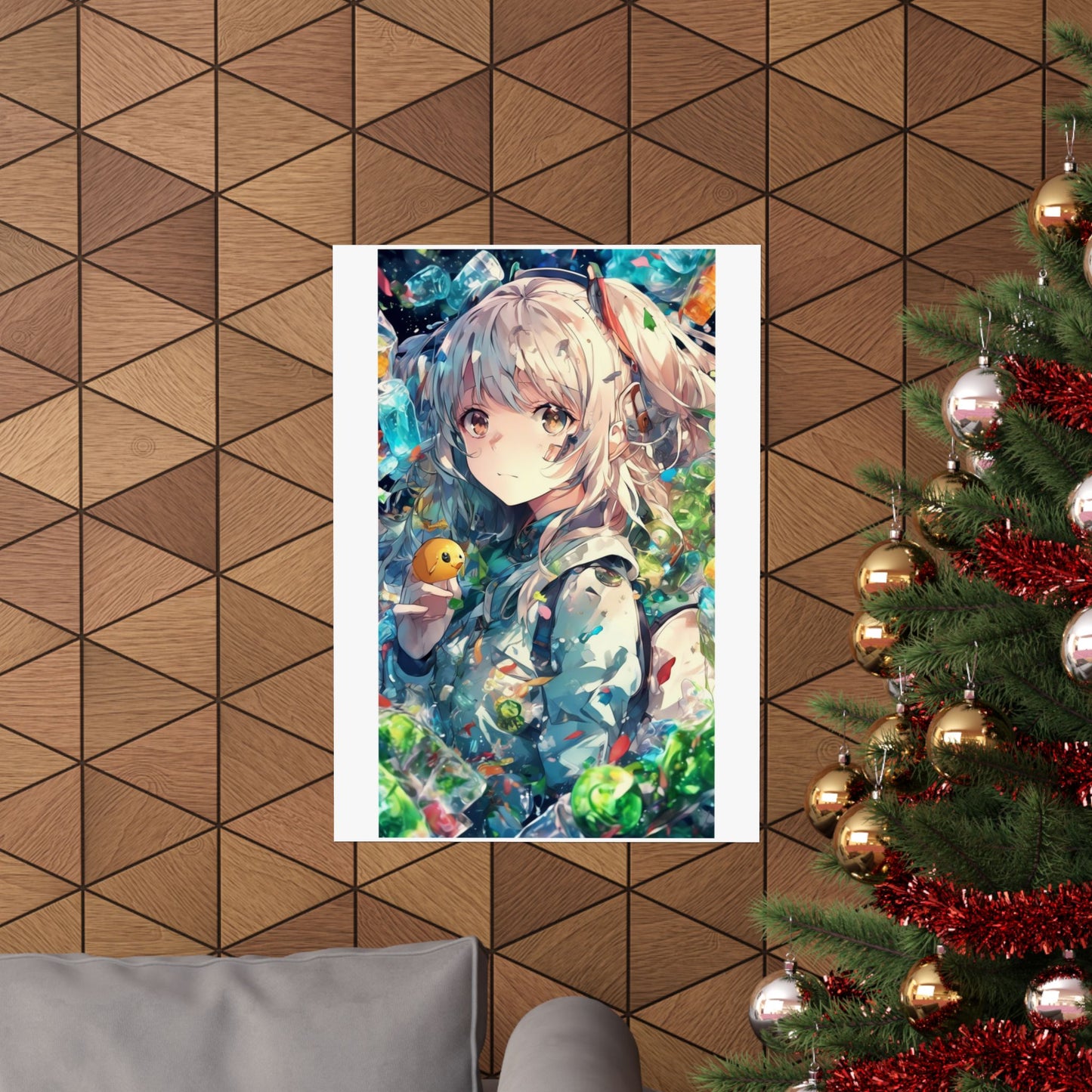 Crystal Bottle Anime Portrait Colorful Wall Poster