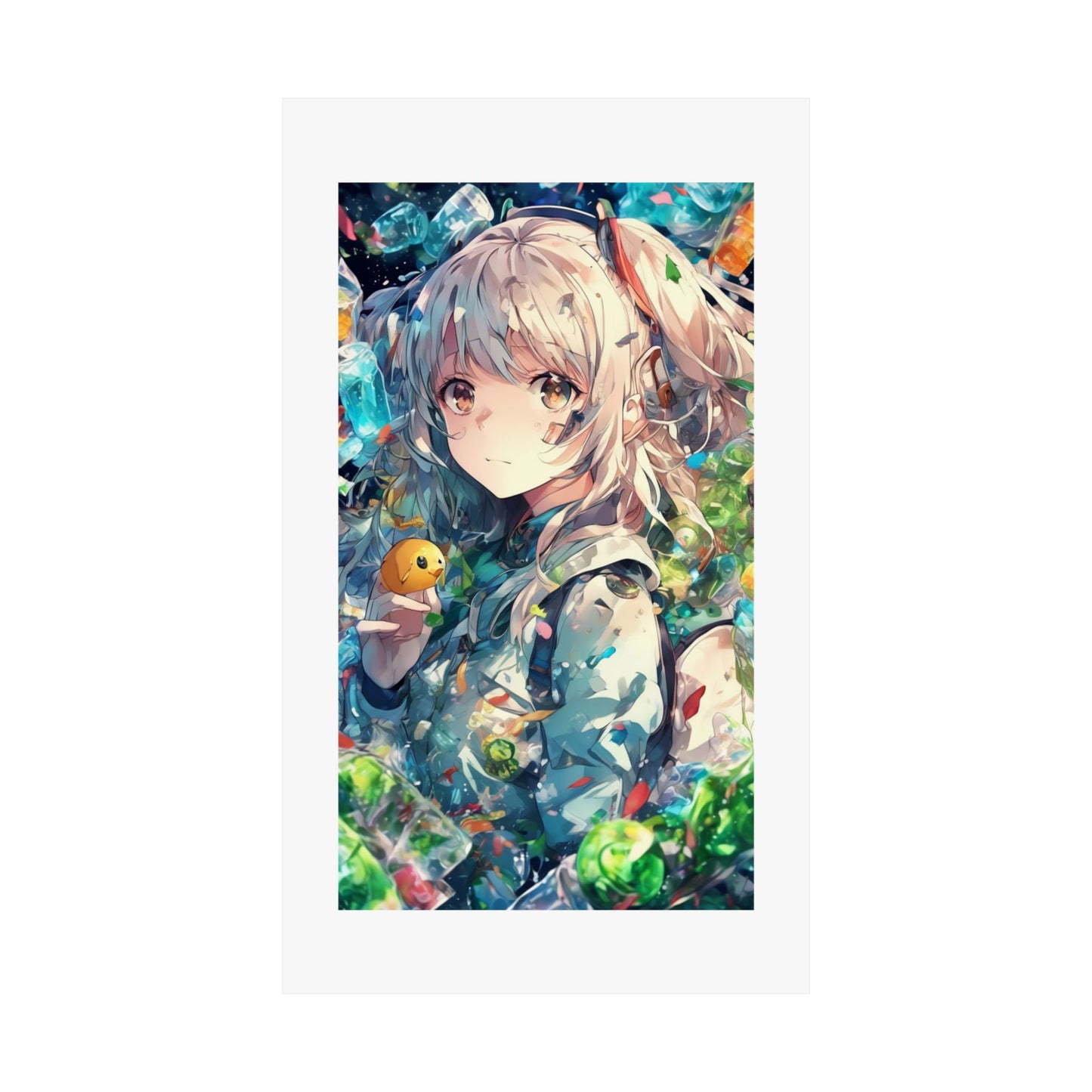 Crystal Bottle Anime Portrait Colorful Wall Poster