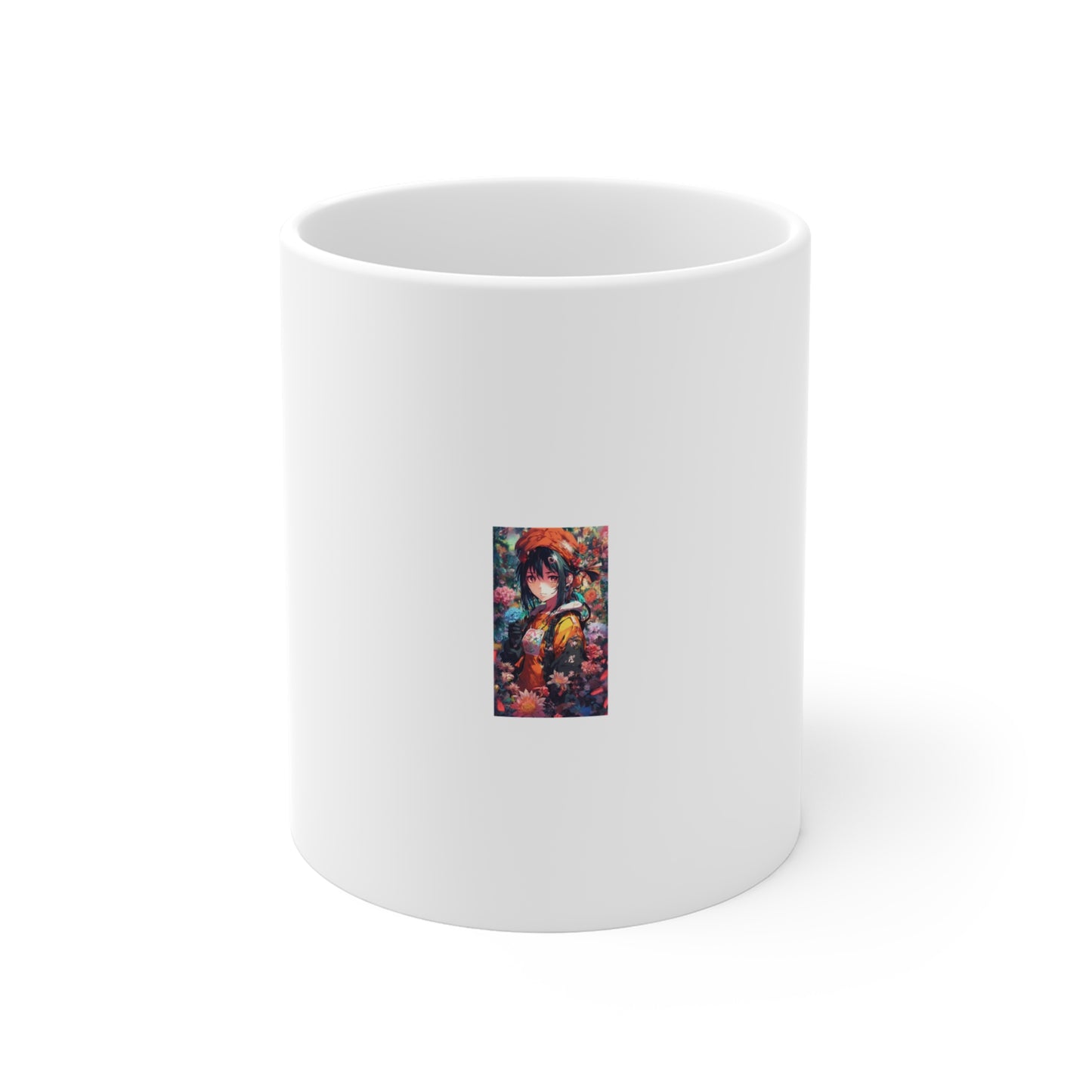 Anime Floral Forest Heroine Portrait Coffee Mug