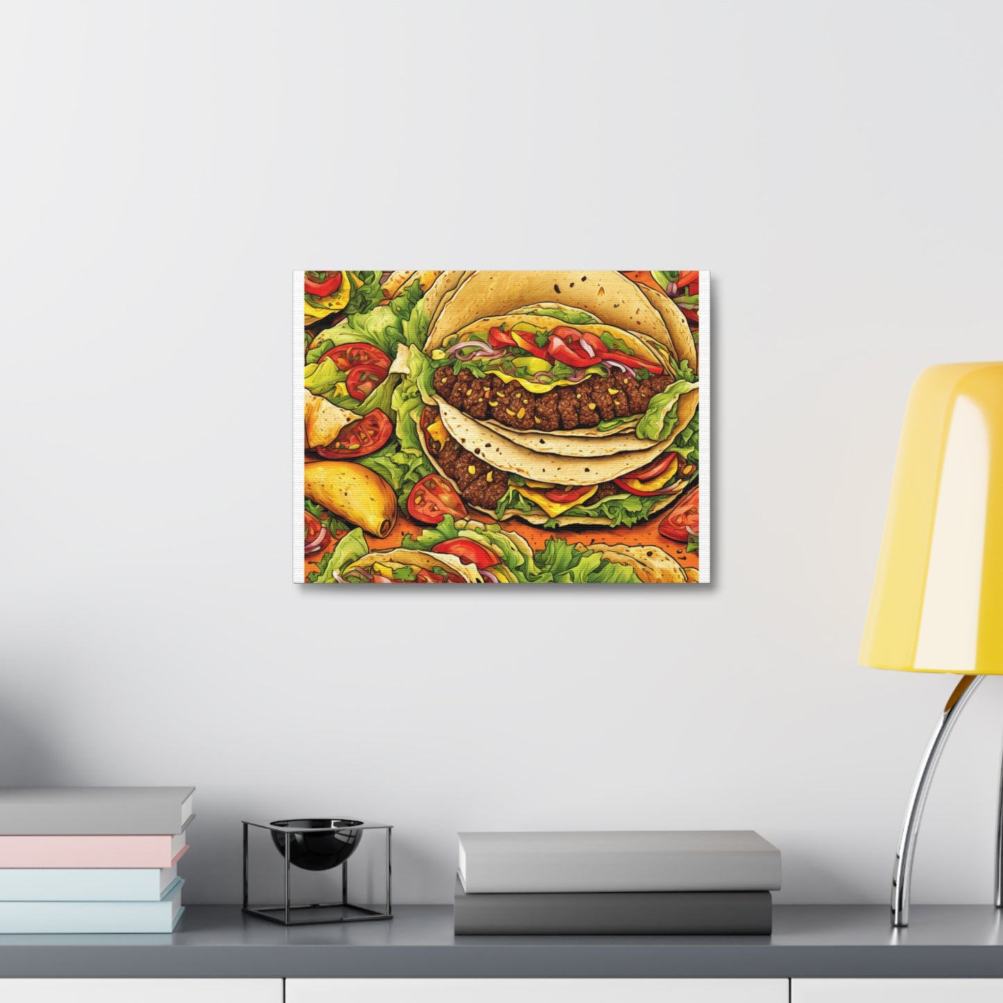 Stacked Taco Fiesta Foodie Gift Art Canvas