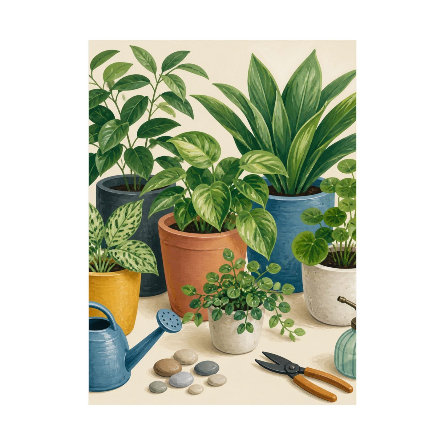 Calm Indoor Houseplant Collection Art Poster
