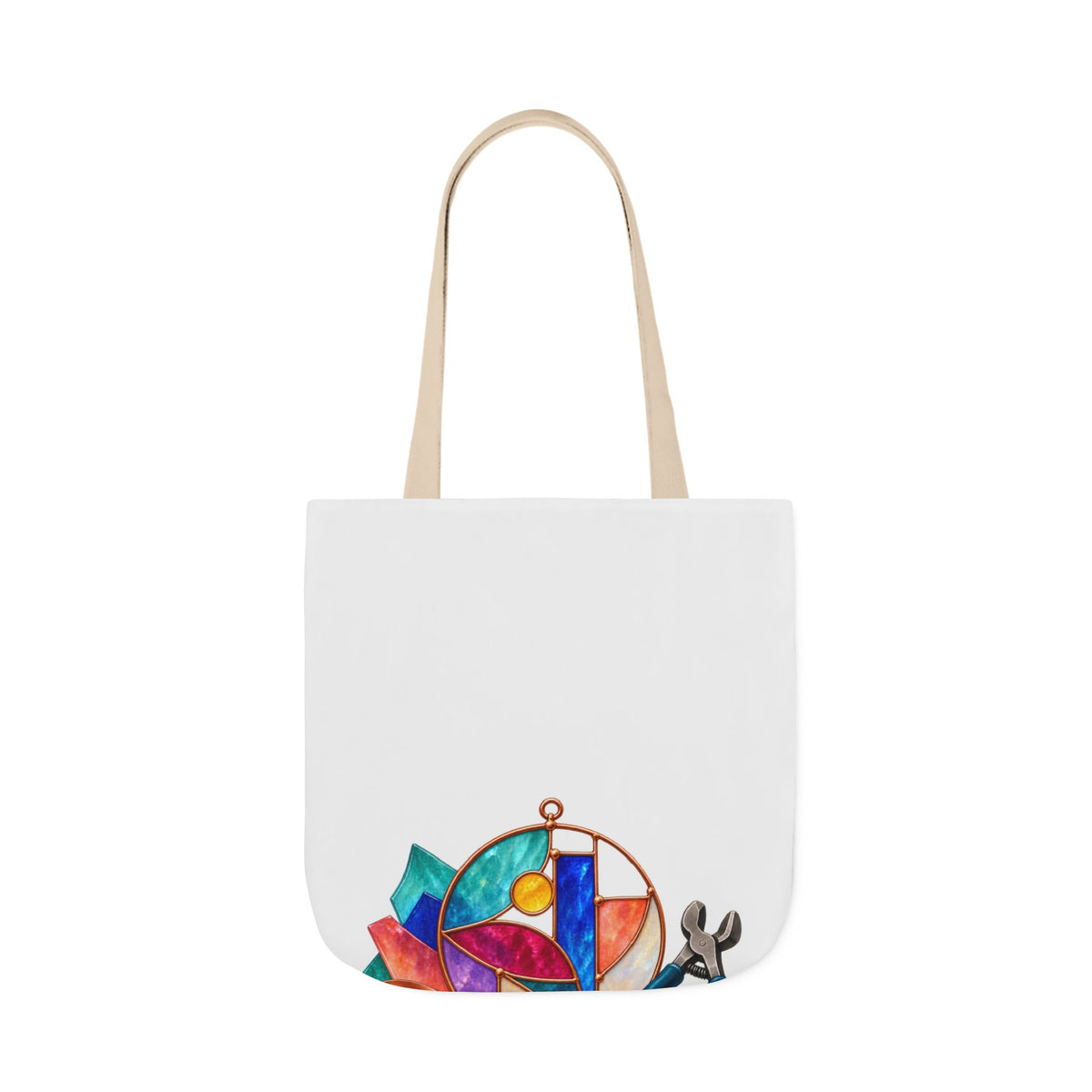 Abstract Stained Glass Suncatcher Workshop Tote Bag