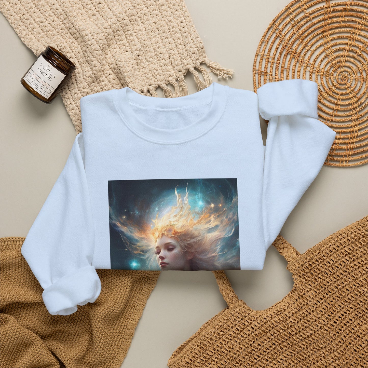 Solar Celestial Spirit Fantasy Portrait Sweatshirt