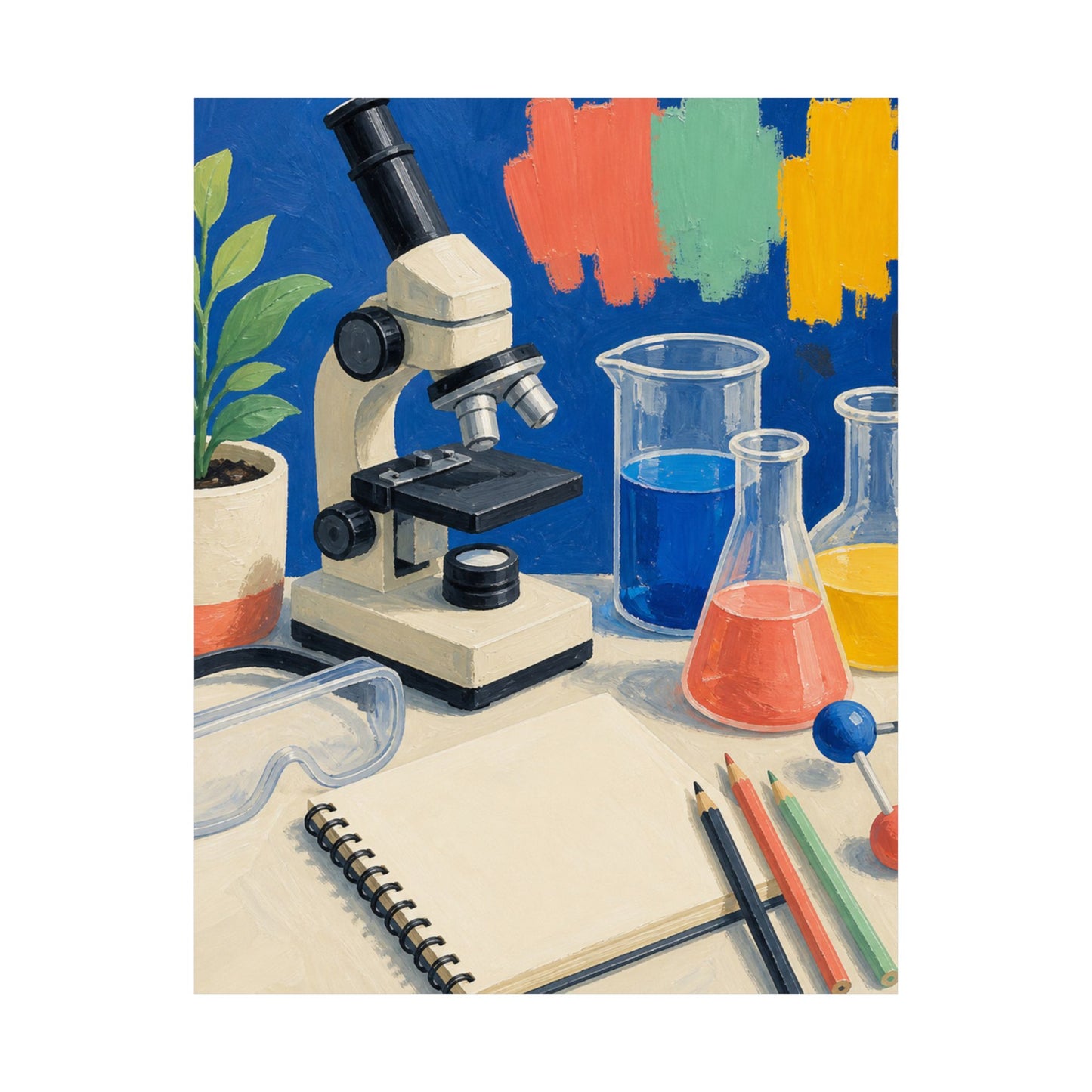 Colorful Science Lab Learning Art Poster
