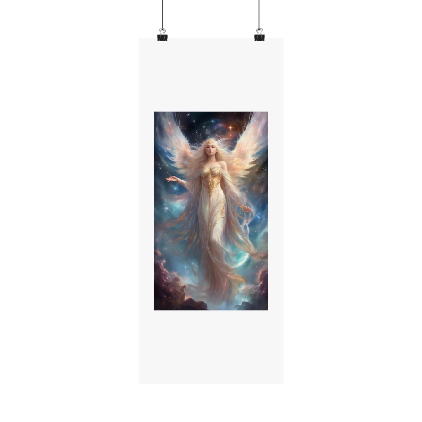 Celestial Winged Heroine Fantasy Portrait Poster