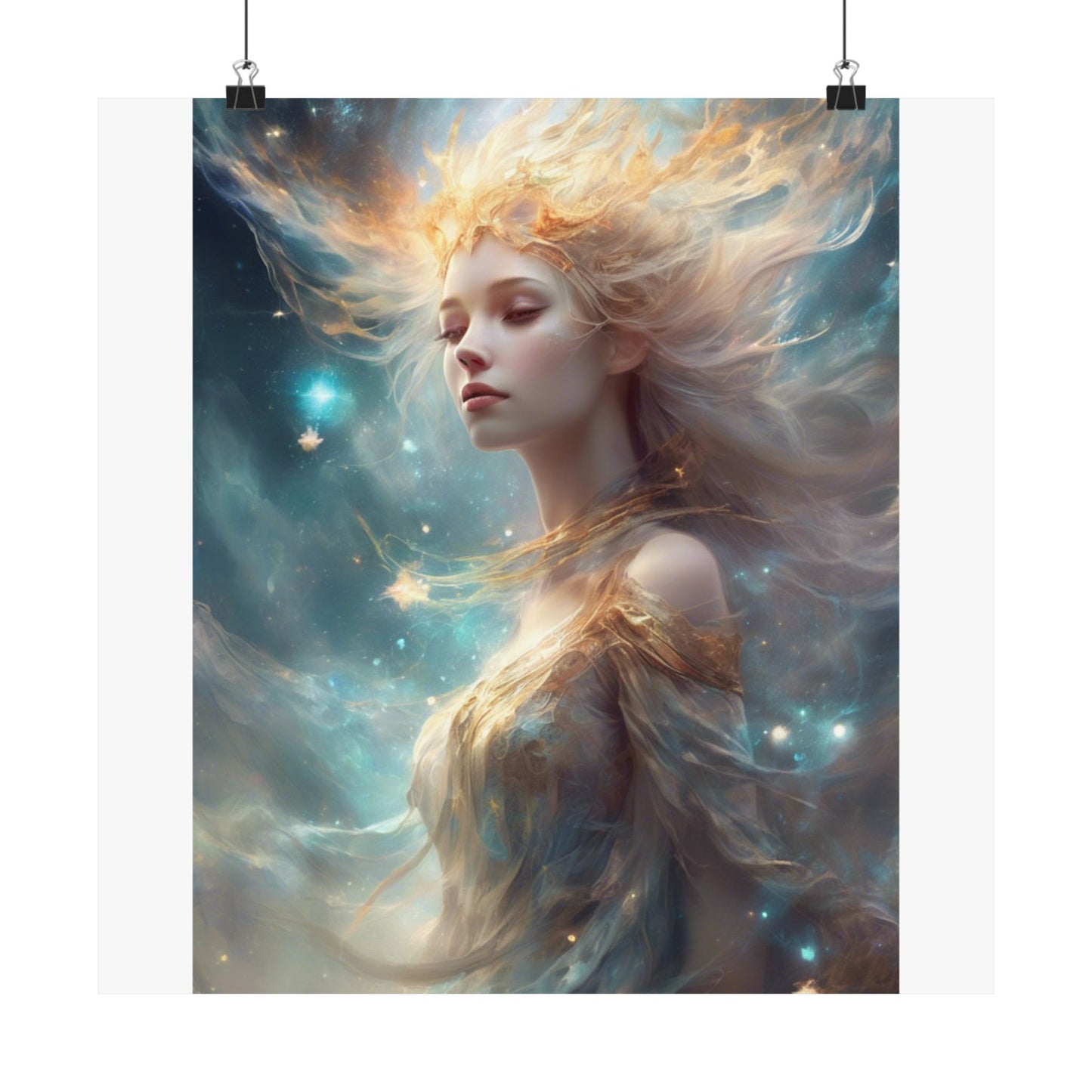 Solar Celestial Spirit Fantasy Portrait Poster