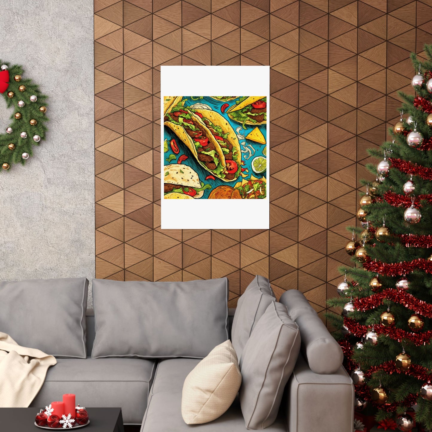 Taco Party Pattern Foodie Gift Art Poster