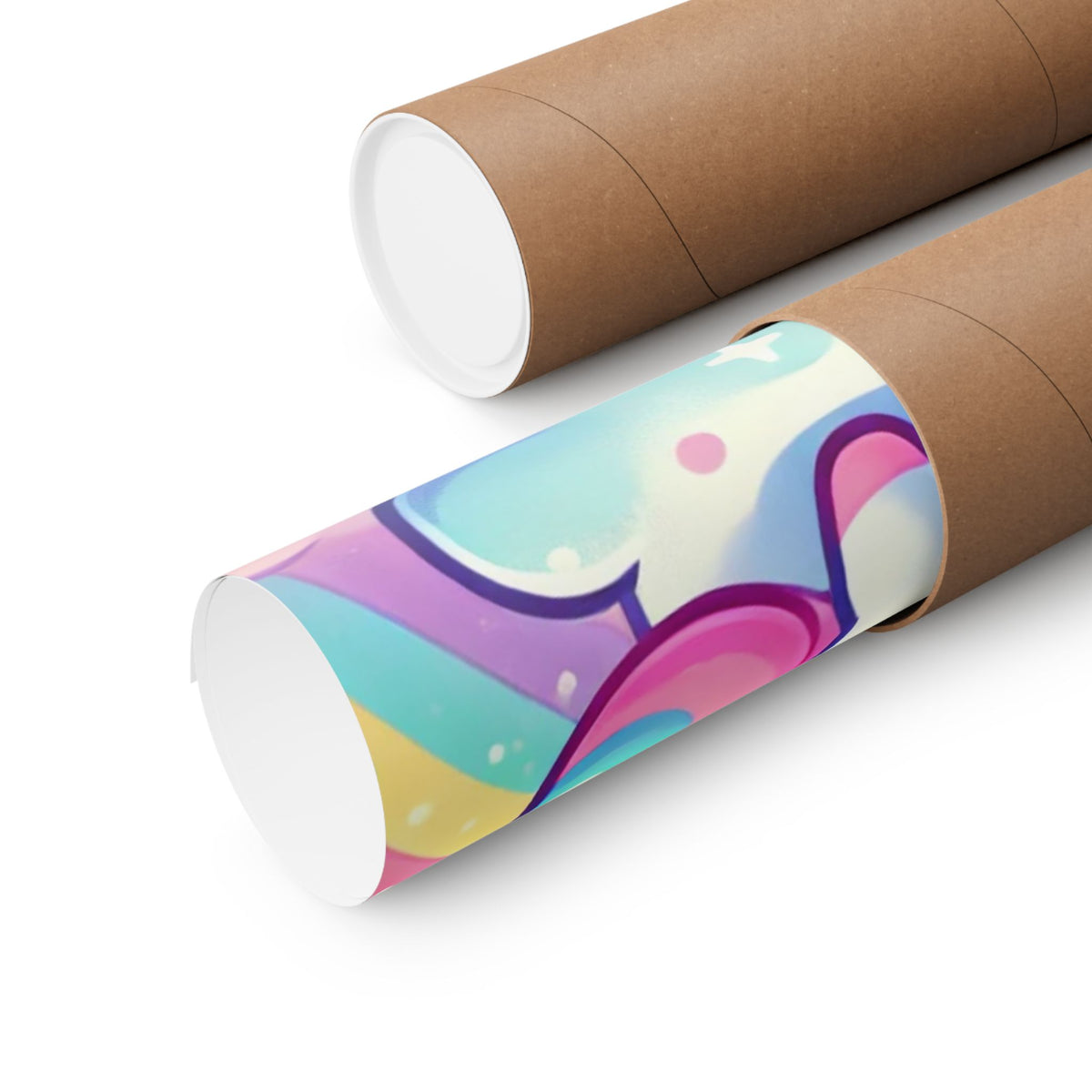 Pastel Rainbow Unicorn Cloud Kawaii Wall Art Poster