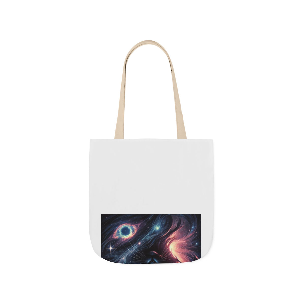 Cosmic Black Cat Galaxy Celestial Canvas Tote Bag
