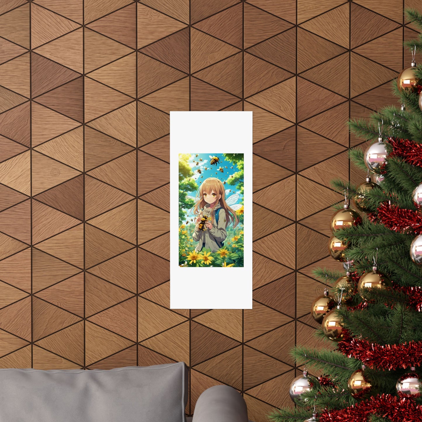 Bee Fairy Garden Anime Nature Art Poster