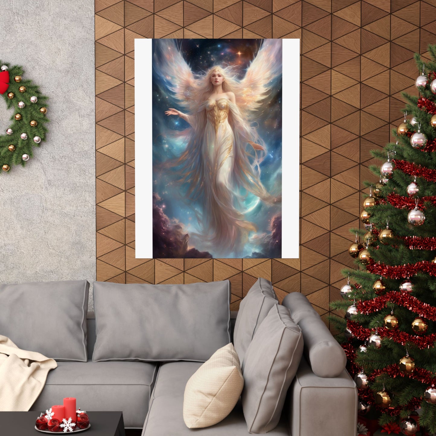 Celestial Winged Heroine Fantasy Portrait Poster