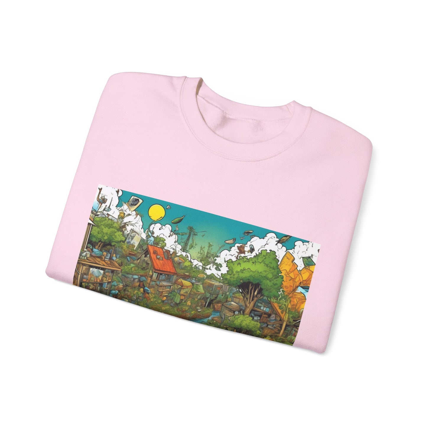 Whimsical Garden Stream Nature Gift Art Sweatshirt