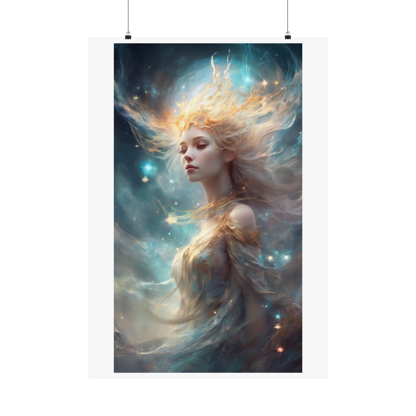 Solar Celestial Spirit Fantasy Portrait Poster