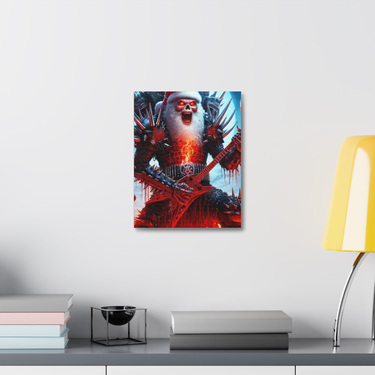 Heavy Metal Santa Holiday Concert Dark Holiday Canvas Art