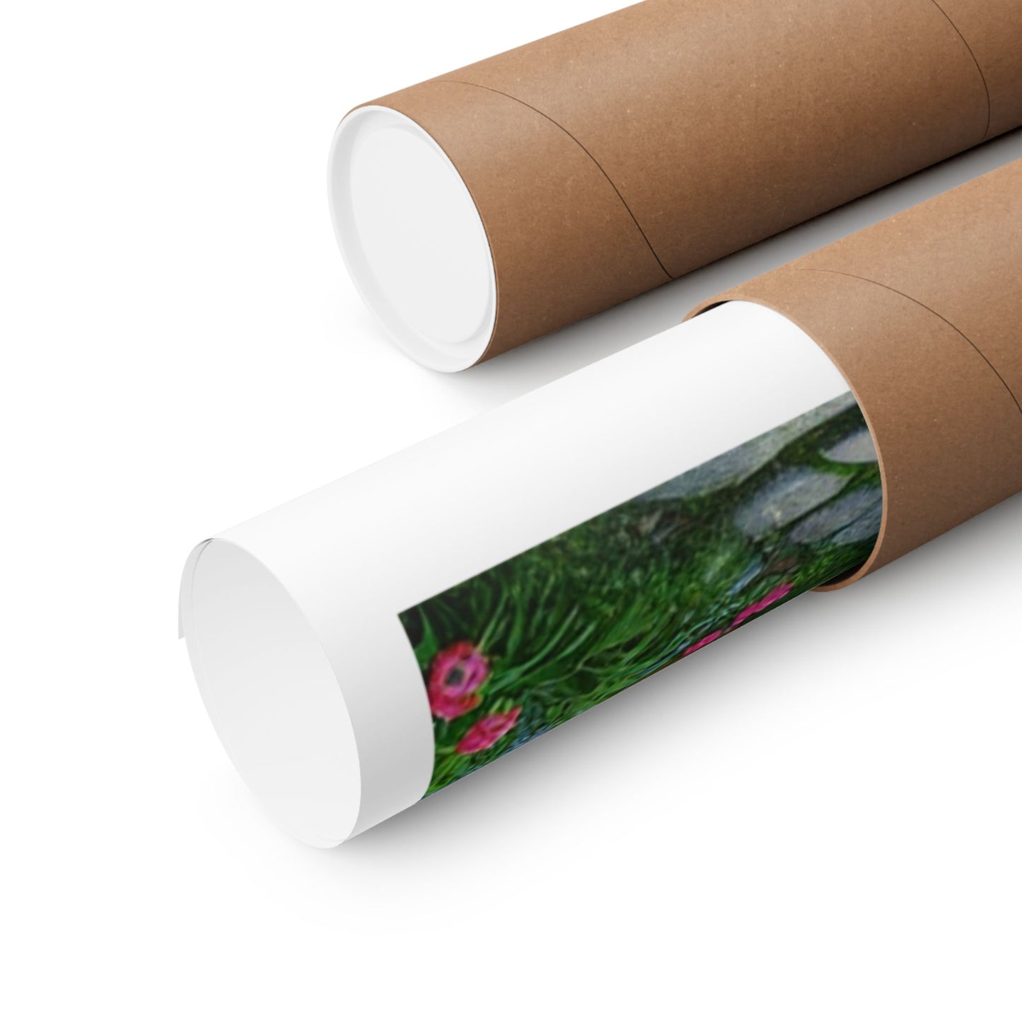 Sunlit Spring Flower Garden Bench Poster