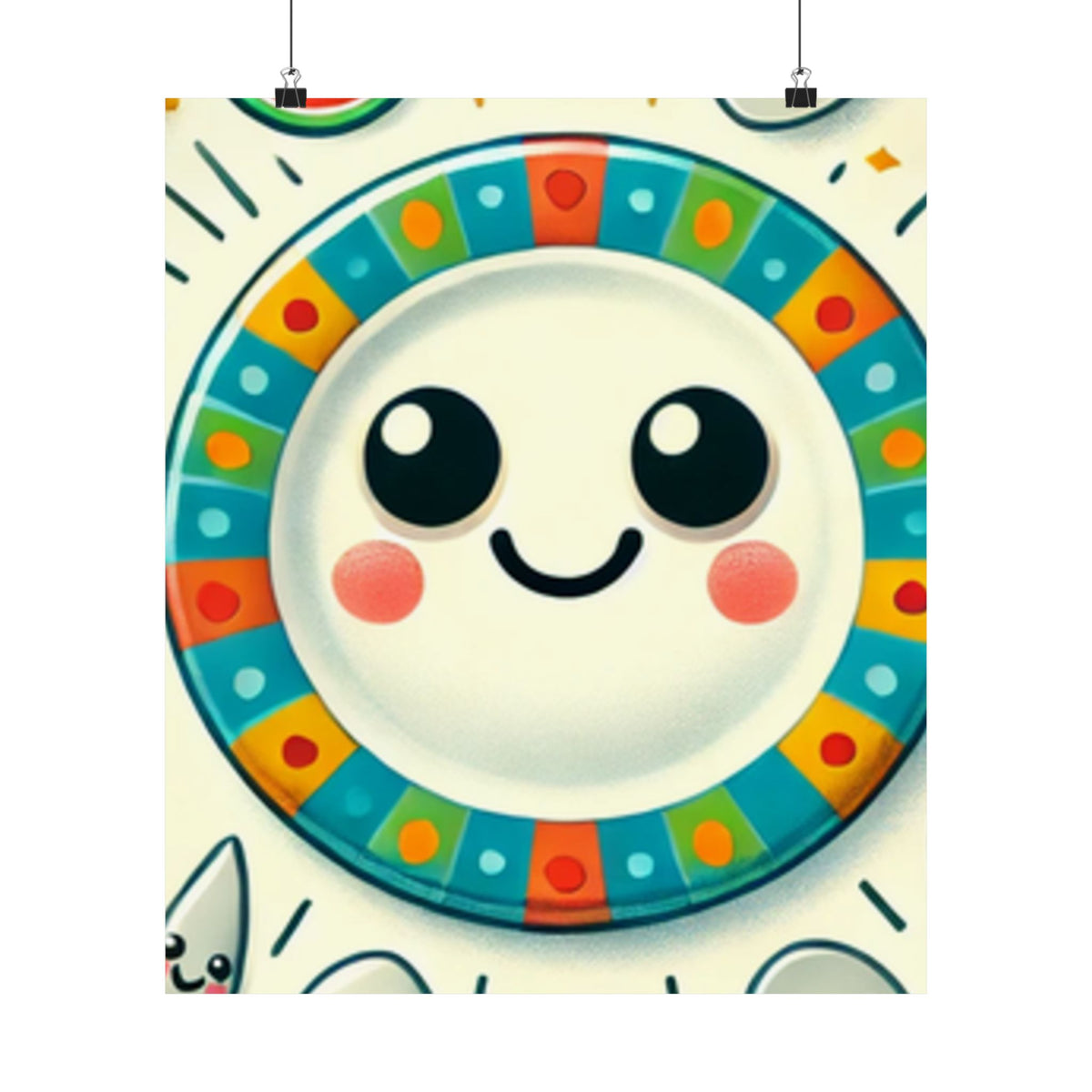 Happy Little Kitchen Club Kawaii Food Poster Kitchen Wall Art Decor