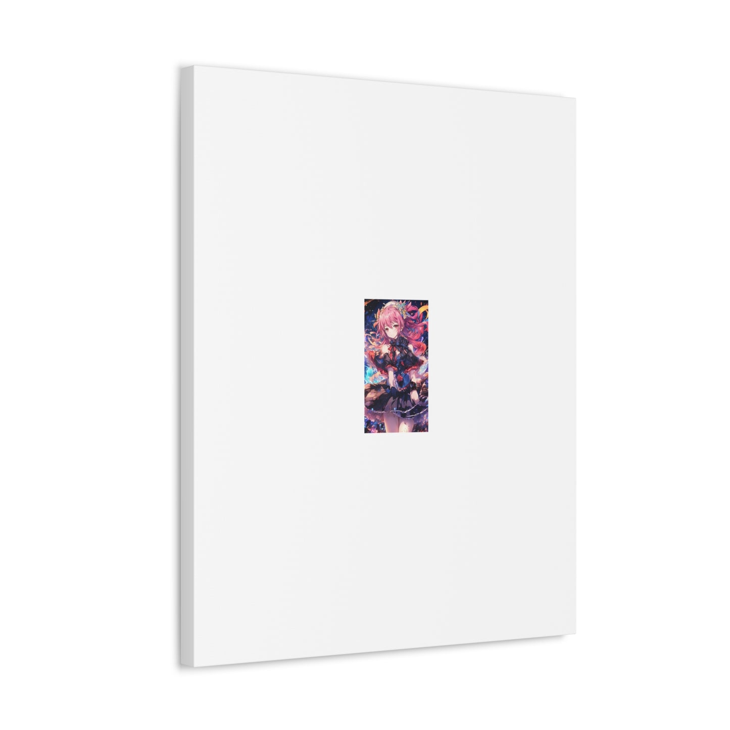 Pink Haired Fantasy Heroine Anime Portrait Canvas Wall Art