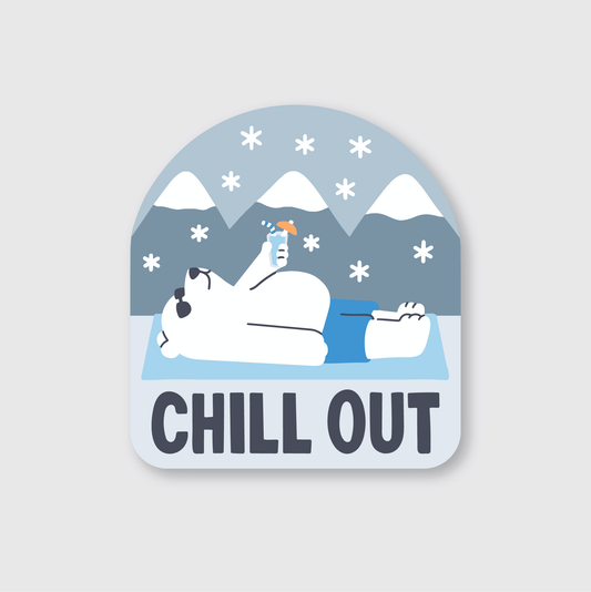 Chill Out Polar Bear Sticker