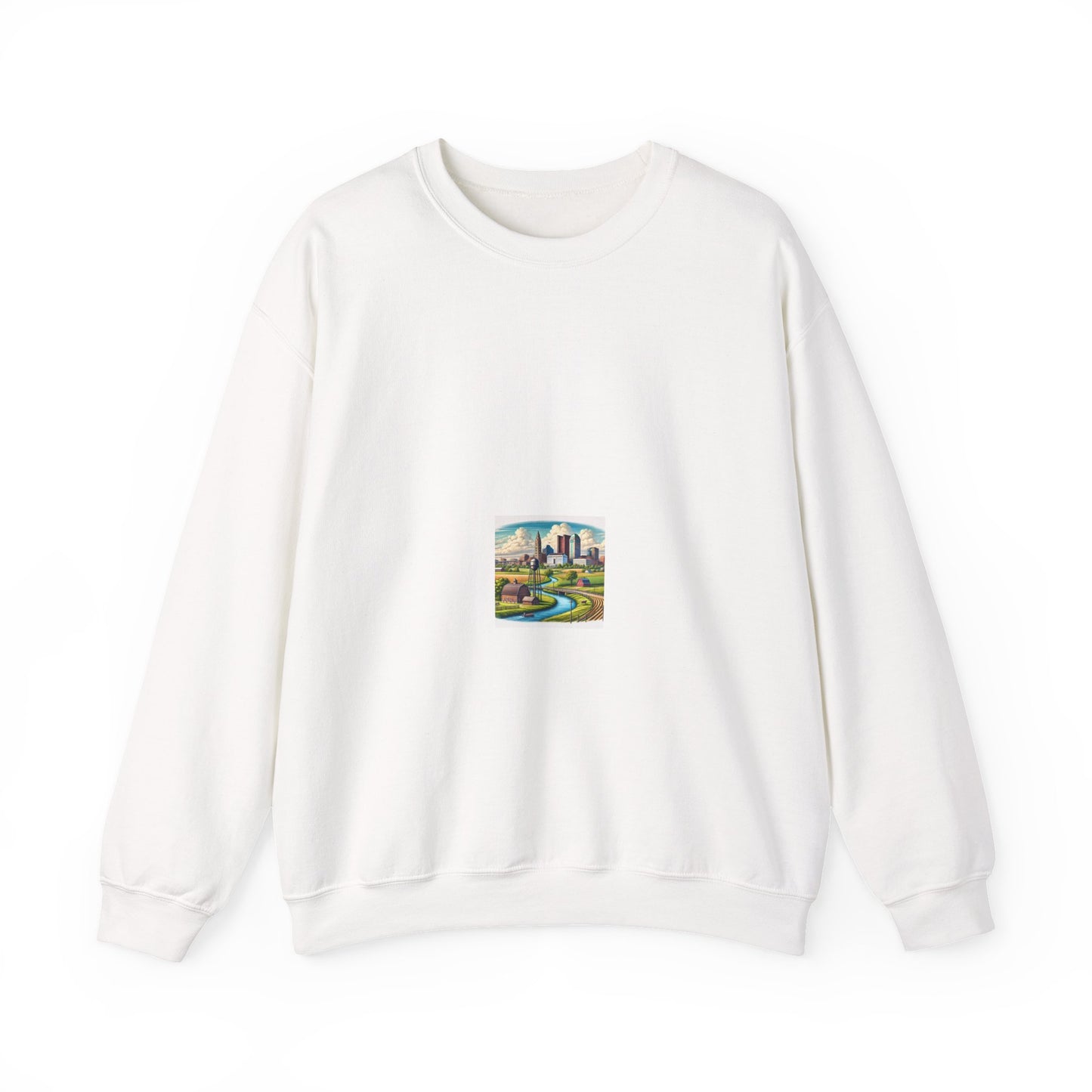 Rural River City Skyline Hometown Landscape Sweatshirt