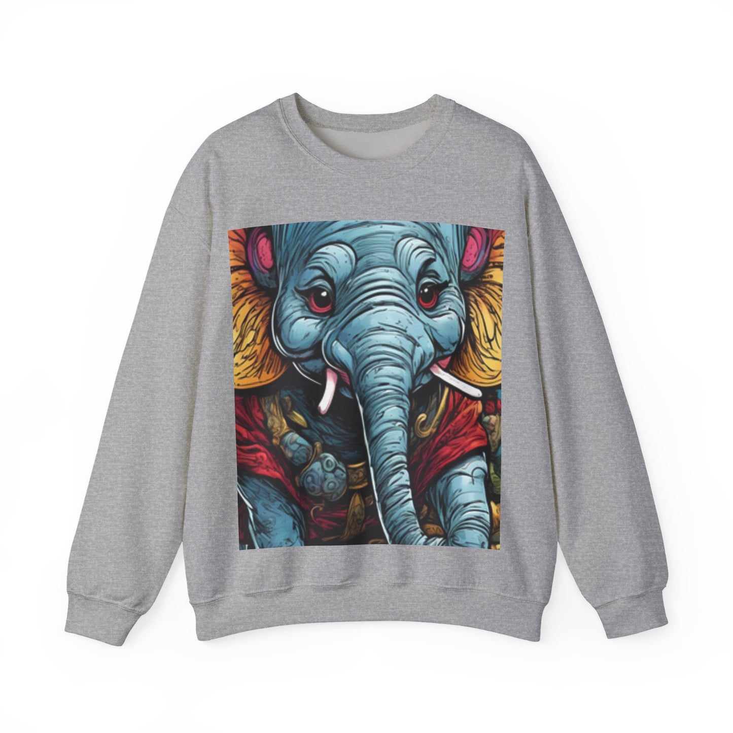 Colorful Elephant Garden Parade Cute Wildlife Art Sweatshirt
