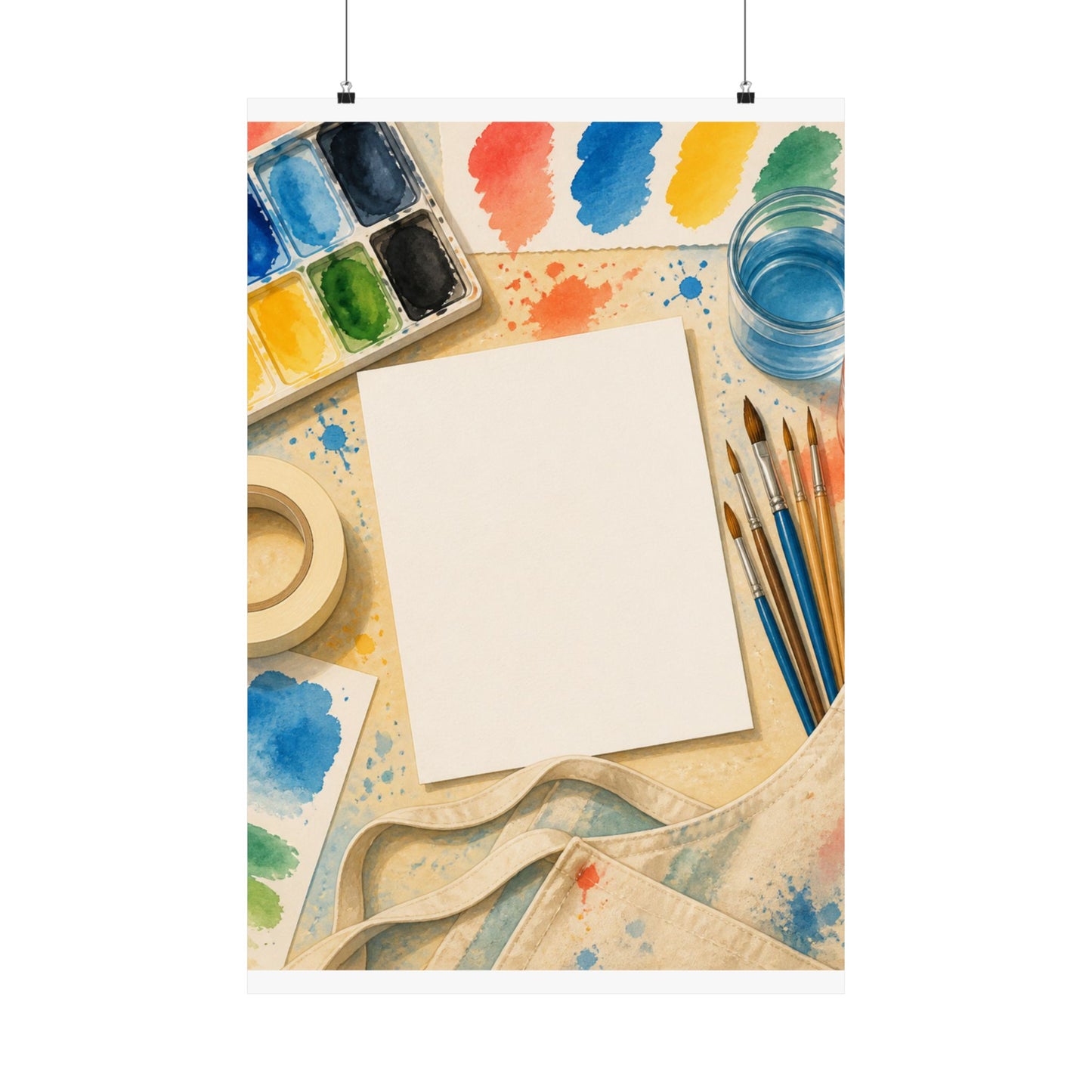 Bright Watercolor Painting Hobby Art Poster