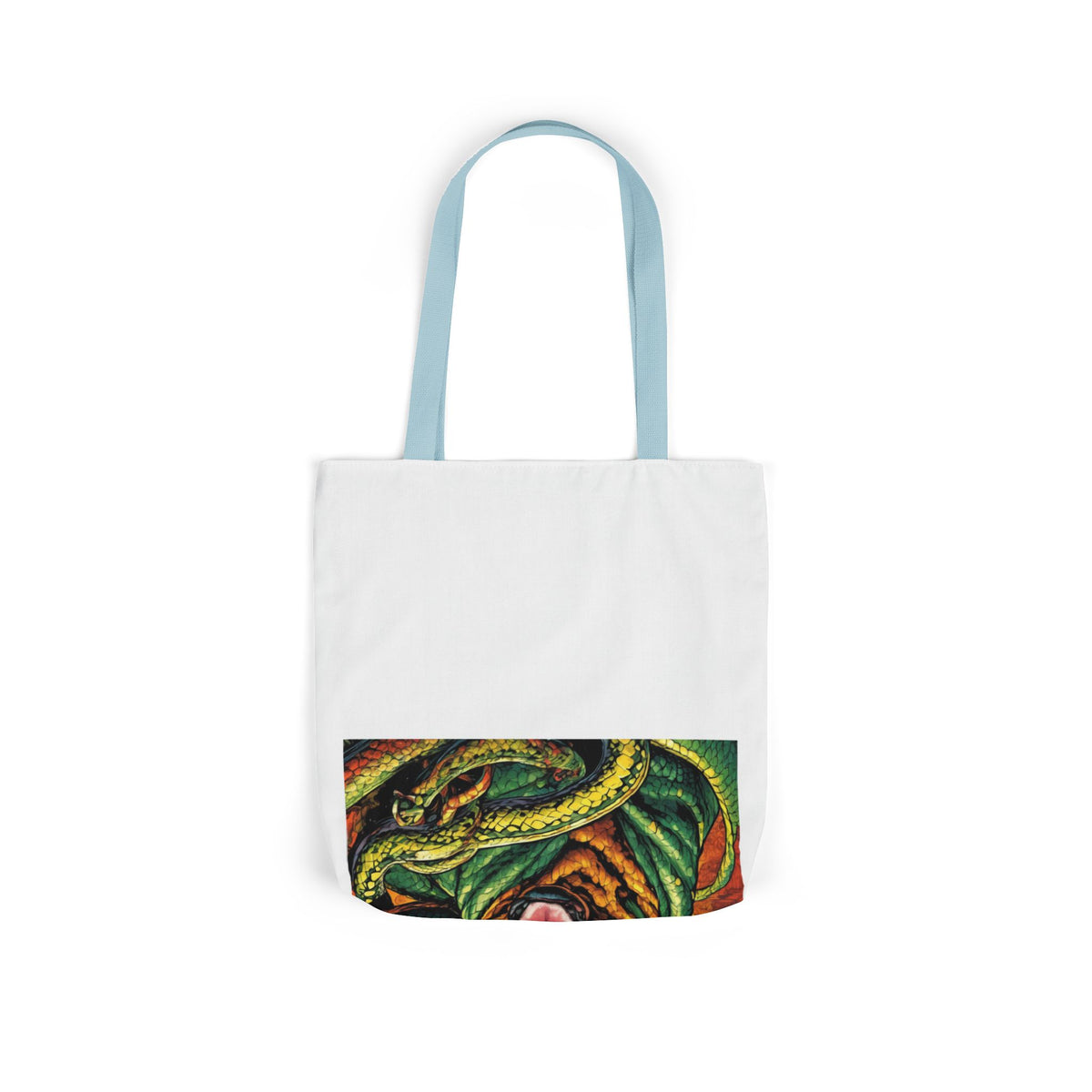 Surreal Serpent Hound Dark Fantasy Canvas Tote Bag